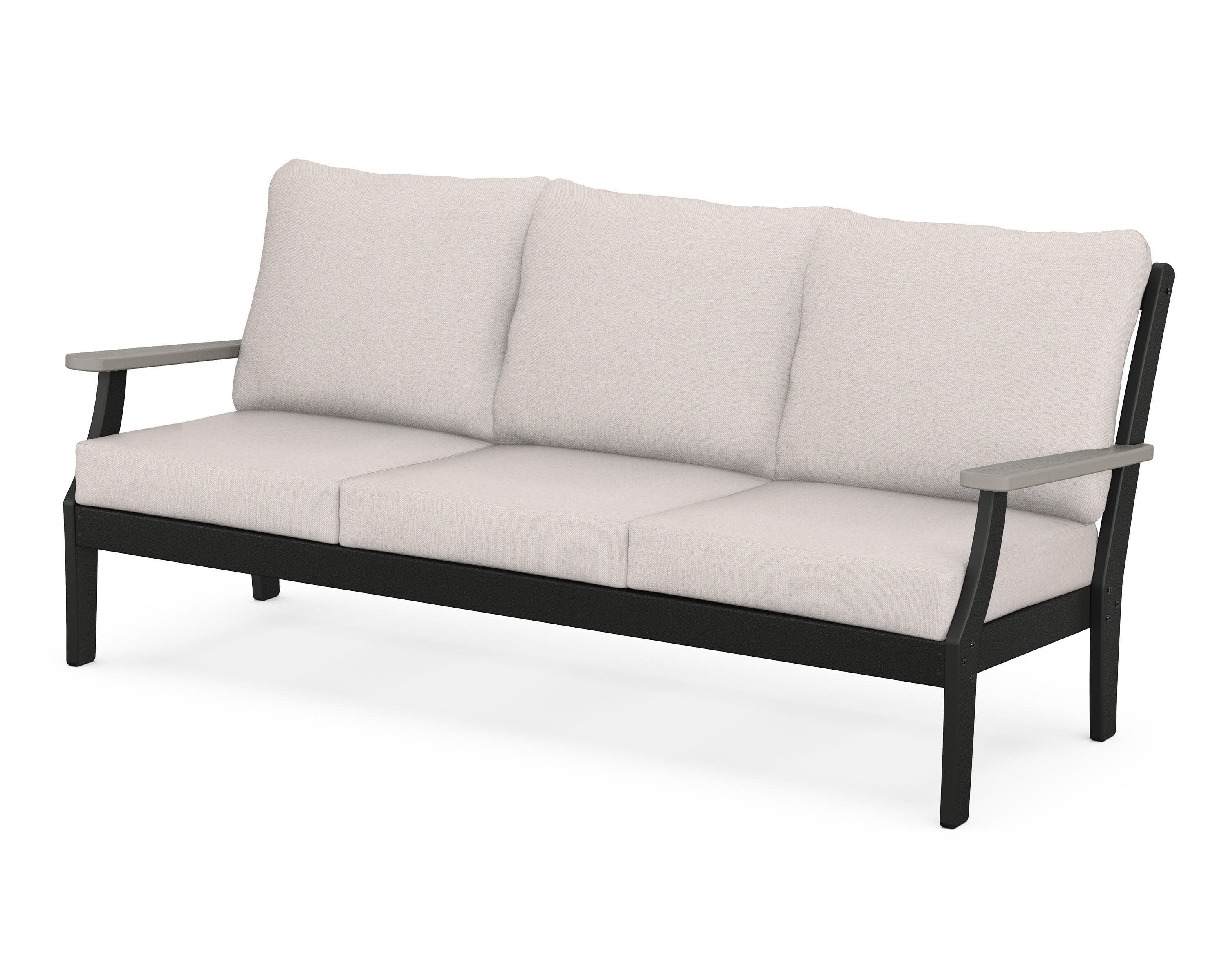 Braxton Deep Seating Sofa in Black / Driftwood / Dune Burlap