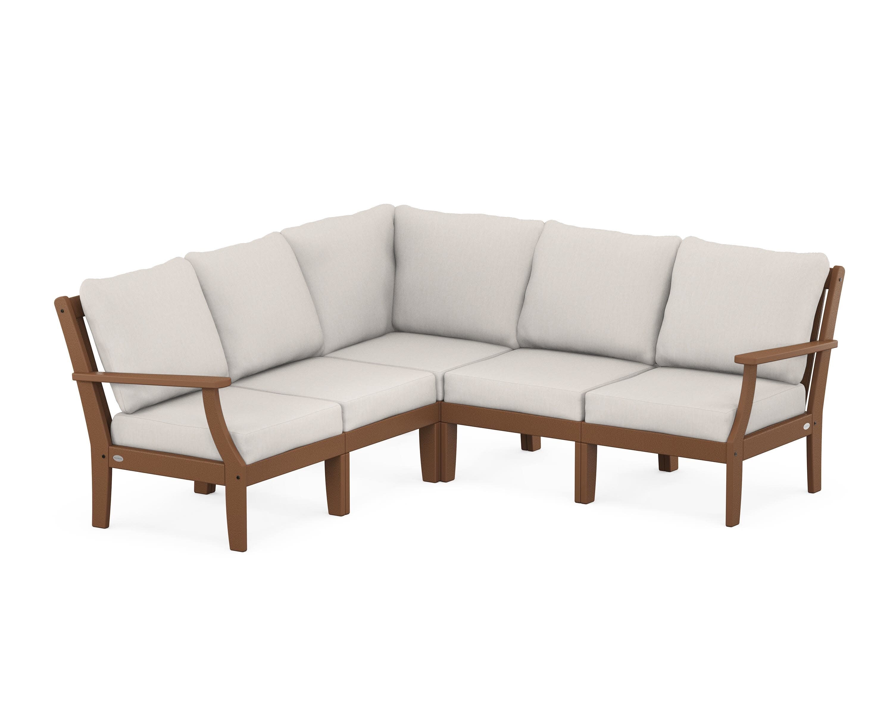 Braxton Modular 5-Piece Deep Seating Set in Teak / Cast Ash
