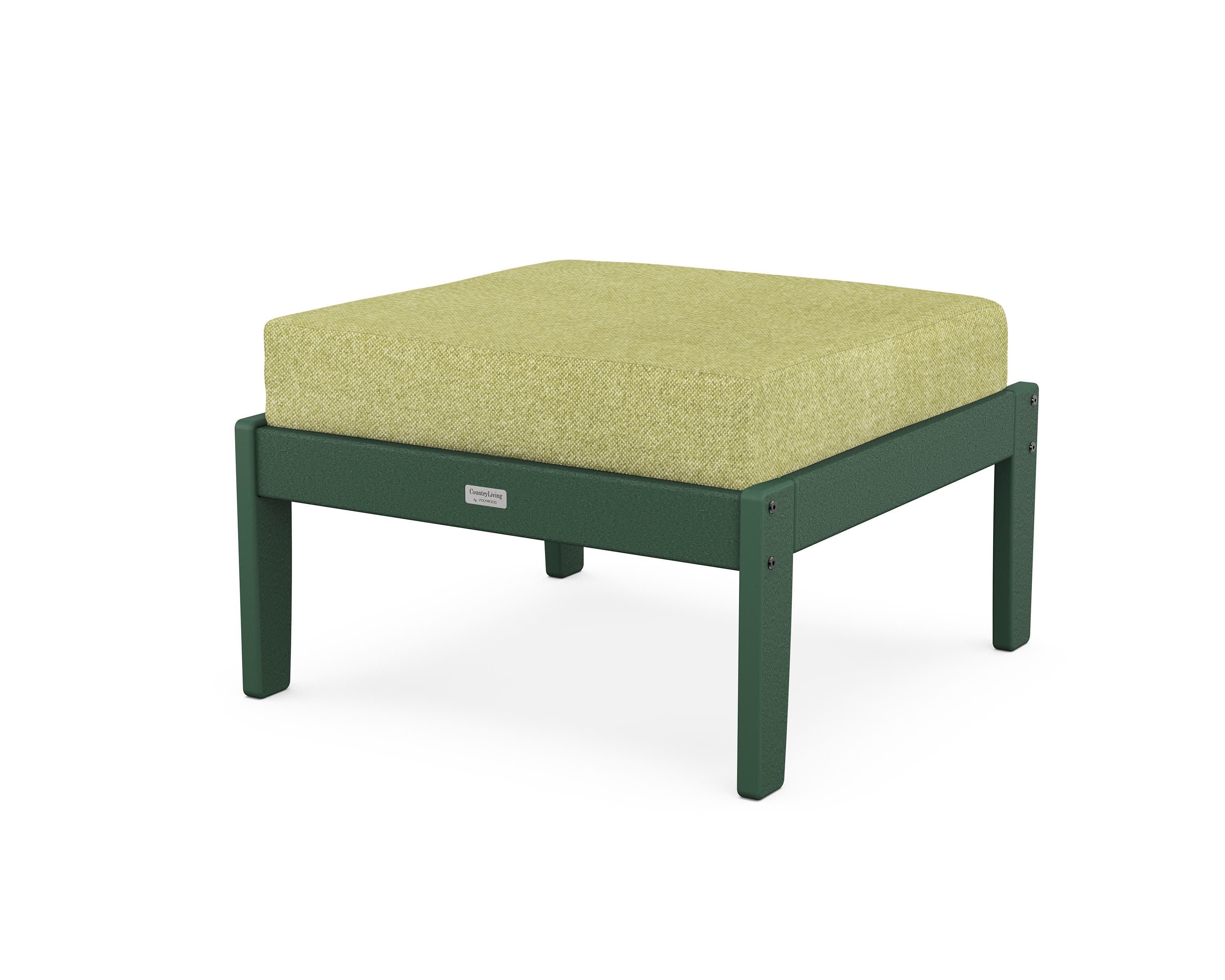 Cottage Deep Seating Ottoman in Green / Chartreuse Boucle
