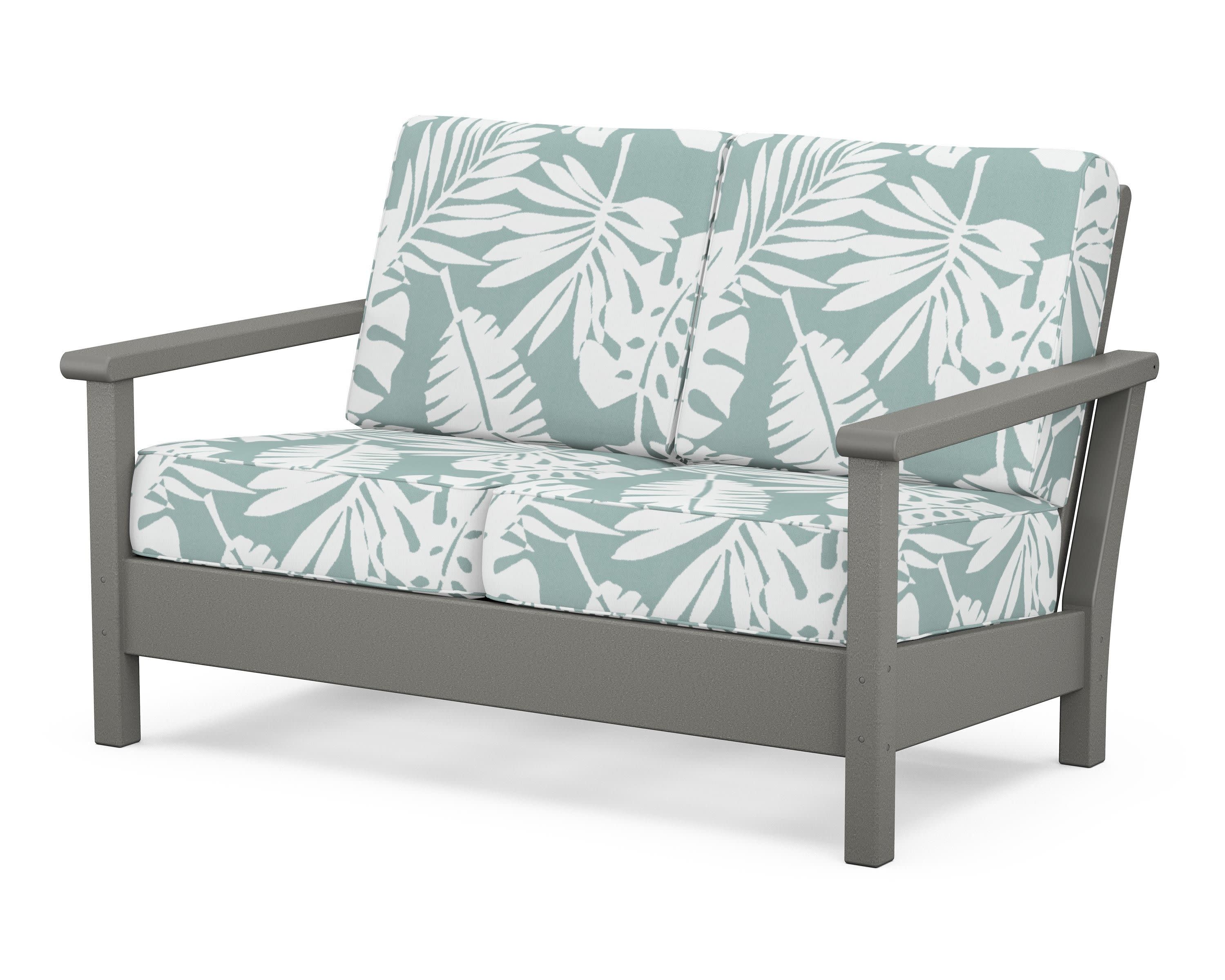 Harbour Deep Seating Loveseat in Slate Grey / Leaf Glacier Spa