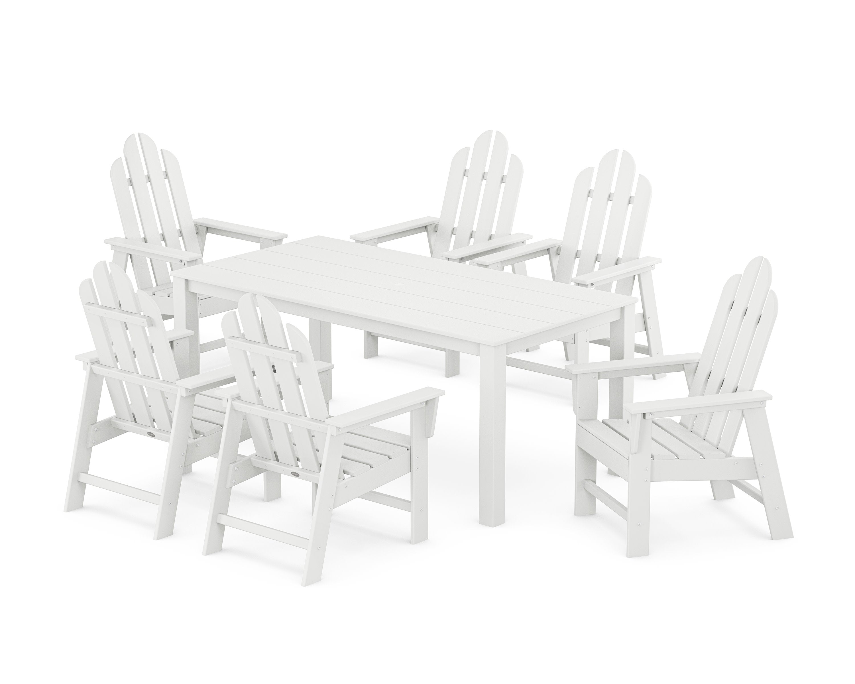 Long Island 7-Piece Parsons Dining Set in White