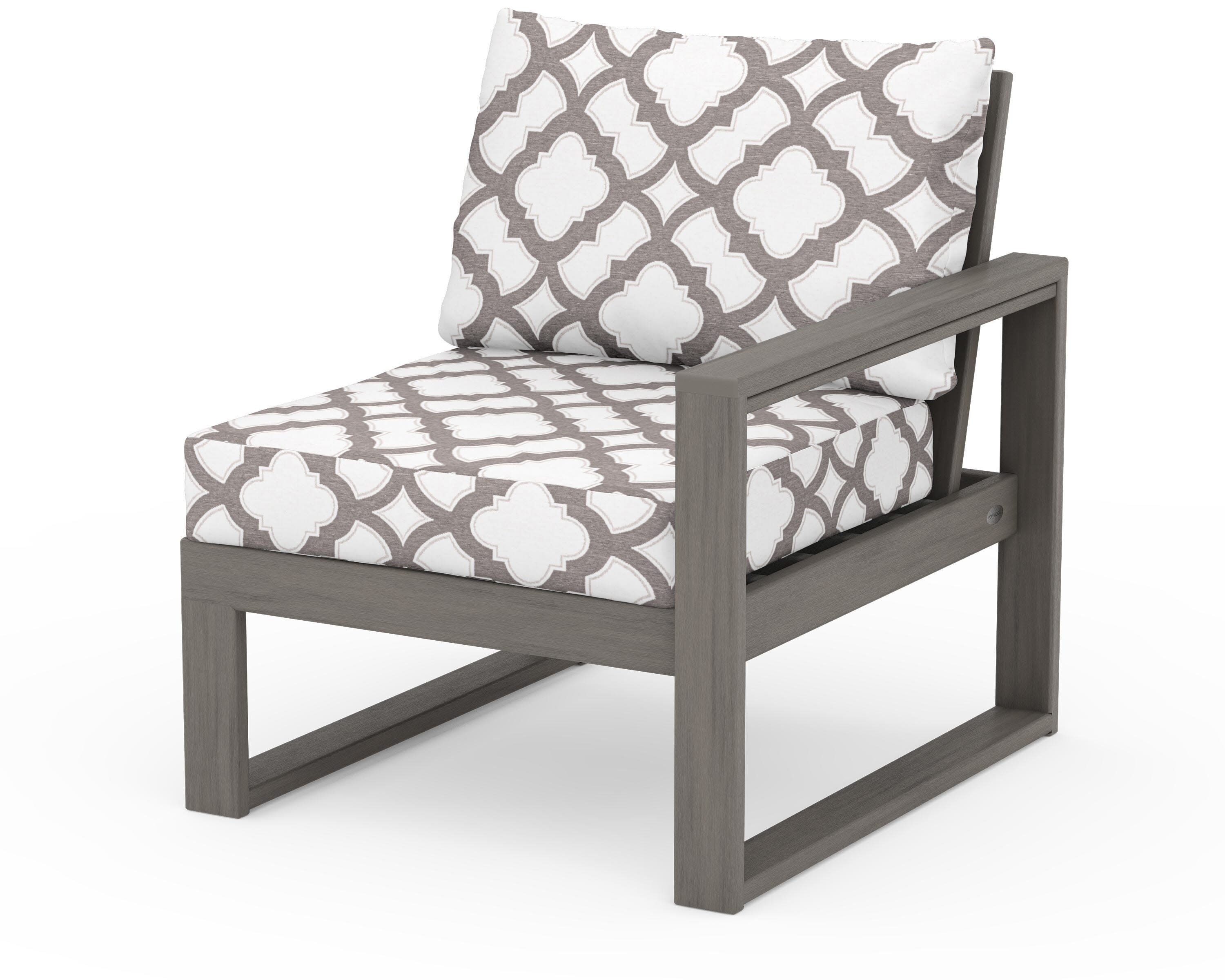 EDGE Modular Right Arm Chair in Driftwood / Trellis Grey Mist