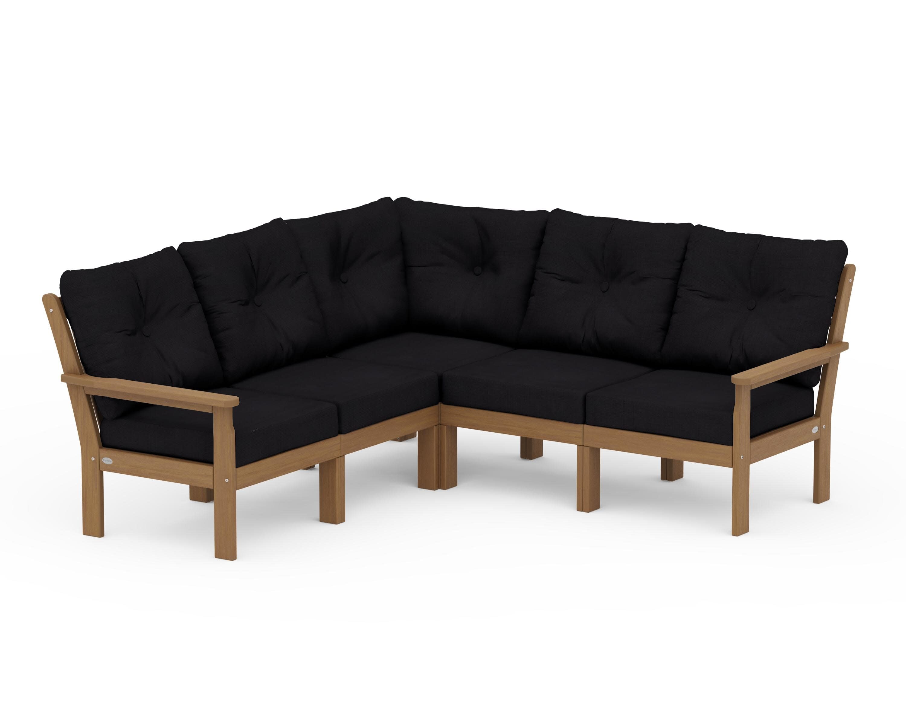 Vineyard 5-Piece Sectional in Natural / Midnight Linen