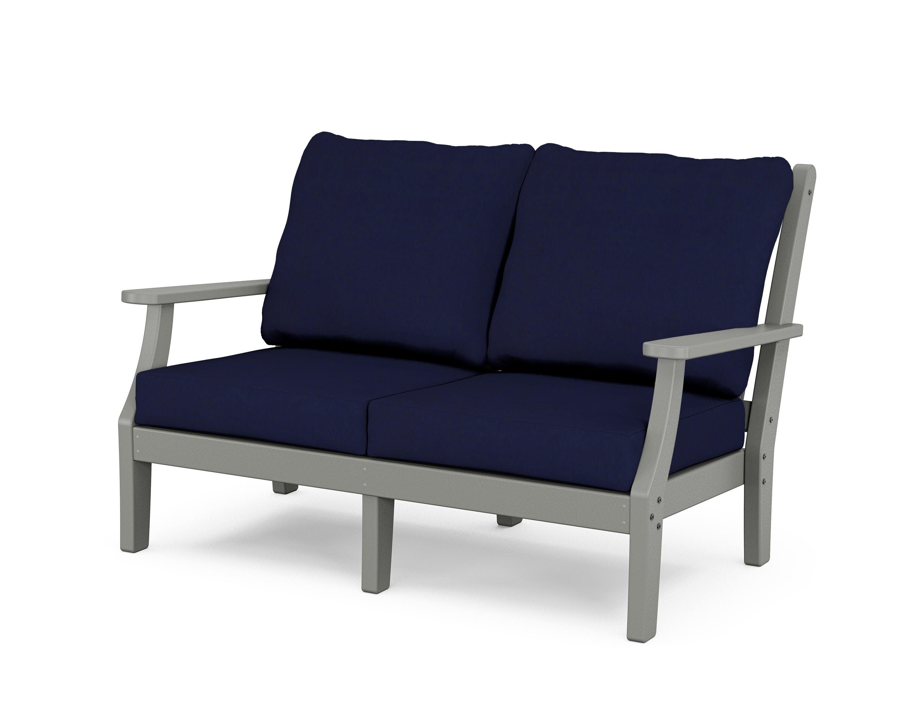 Wovendale Deep Seating Loveseat in Slate Grey / Navy
