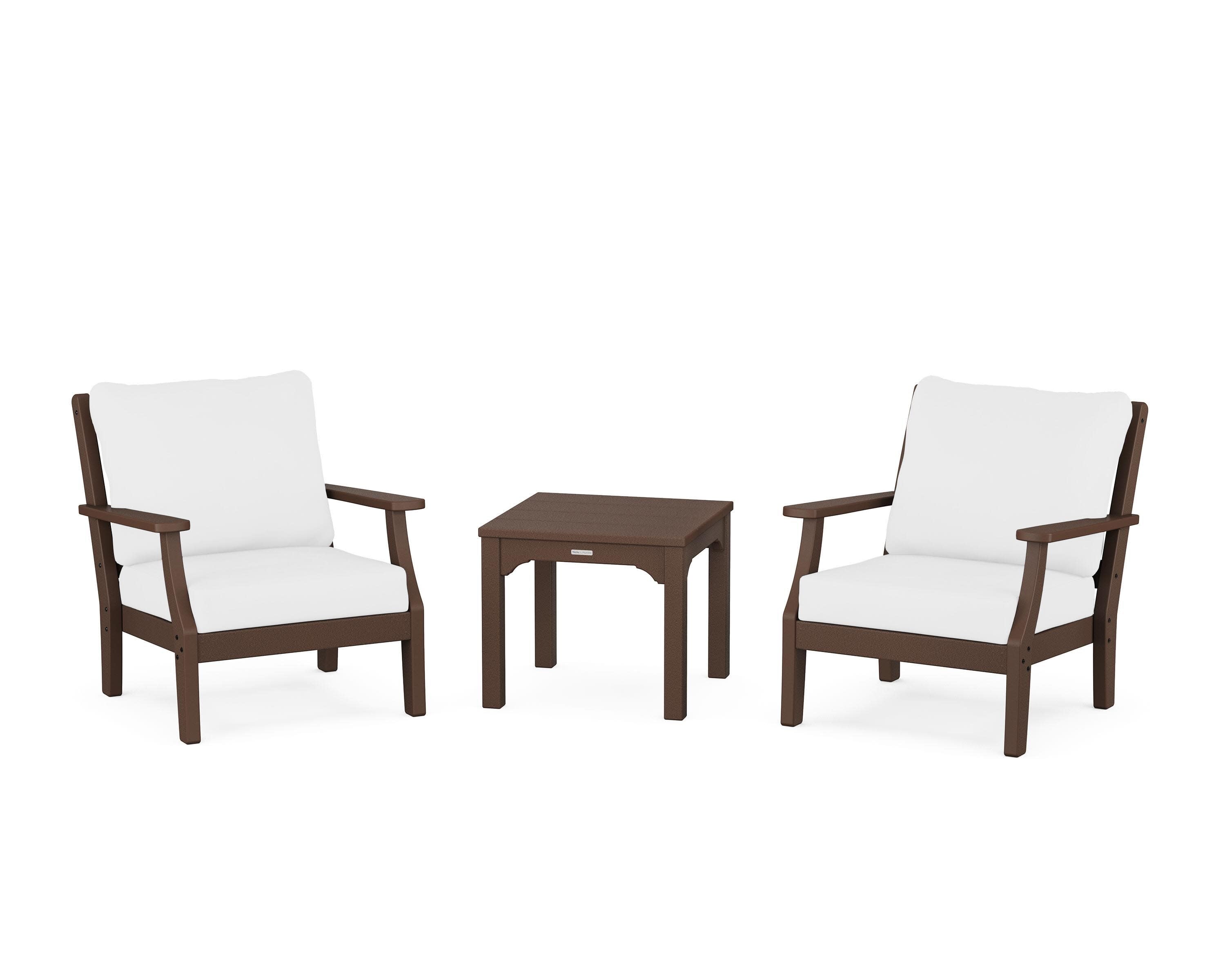 Chinoiserie 3-Piece Deep Seating Set in Mahogany / Natural