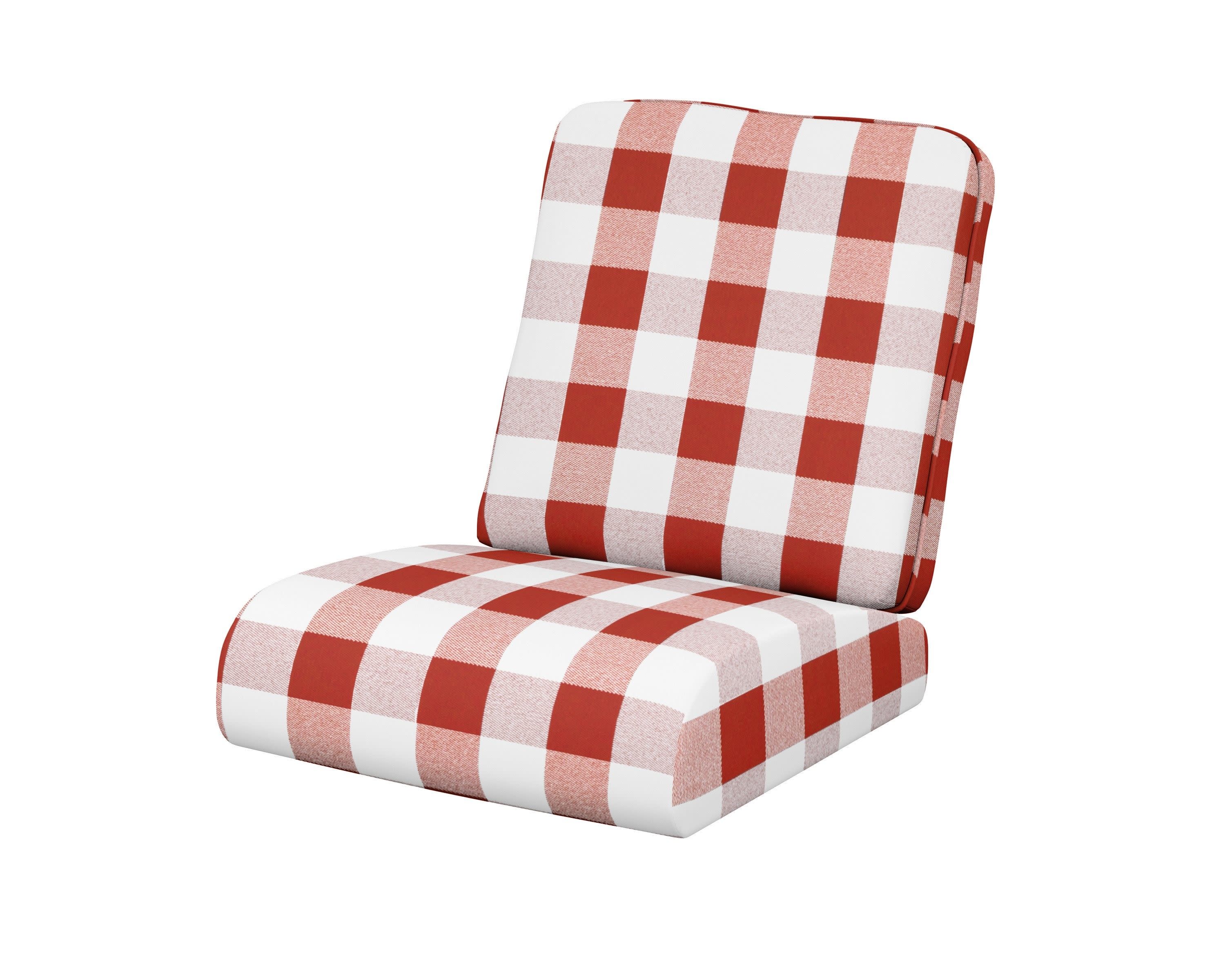 Club Seat/Back Cushion in Buffalo Plaid Crimson