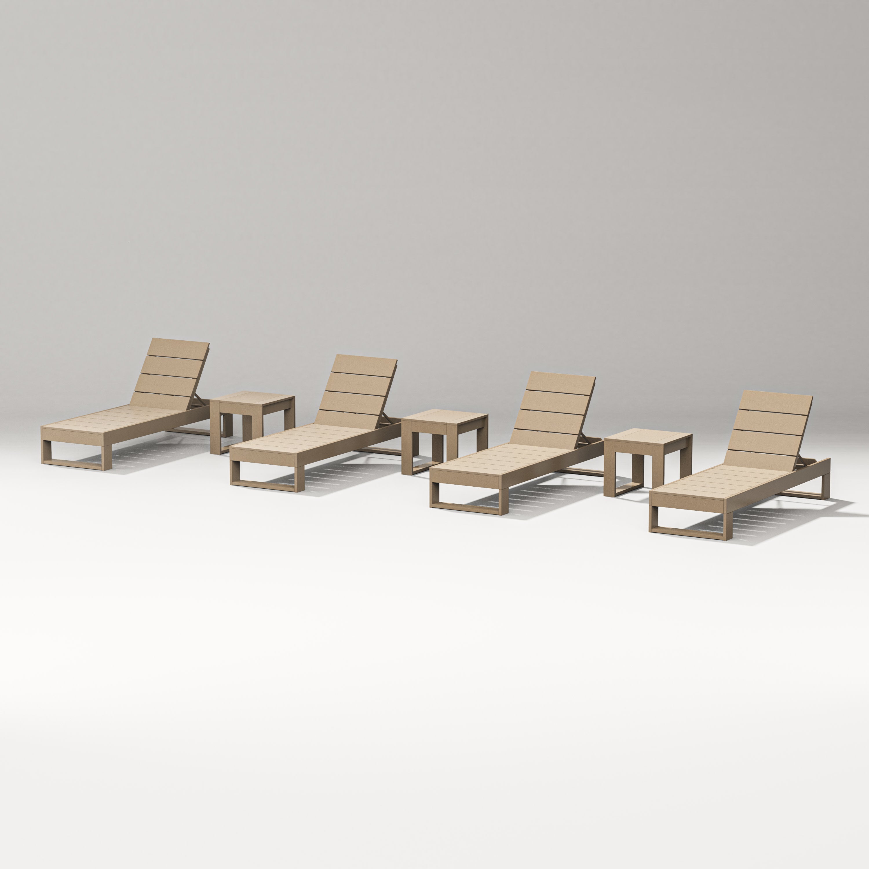 Latitude 7-Piece Lounge Chaise Set in Vintage Sahara