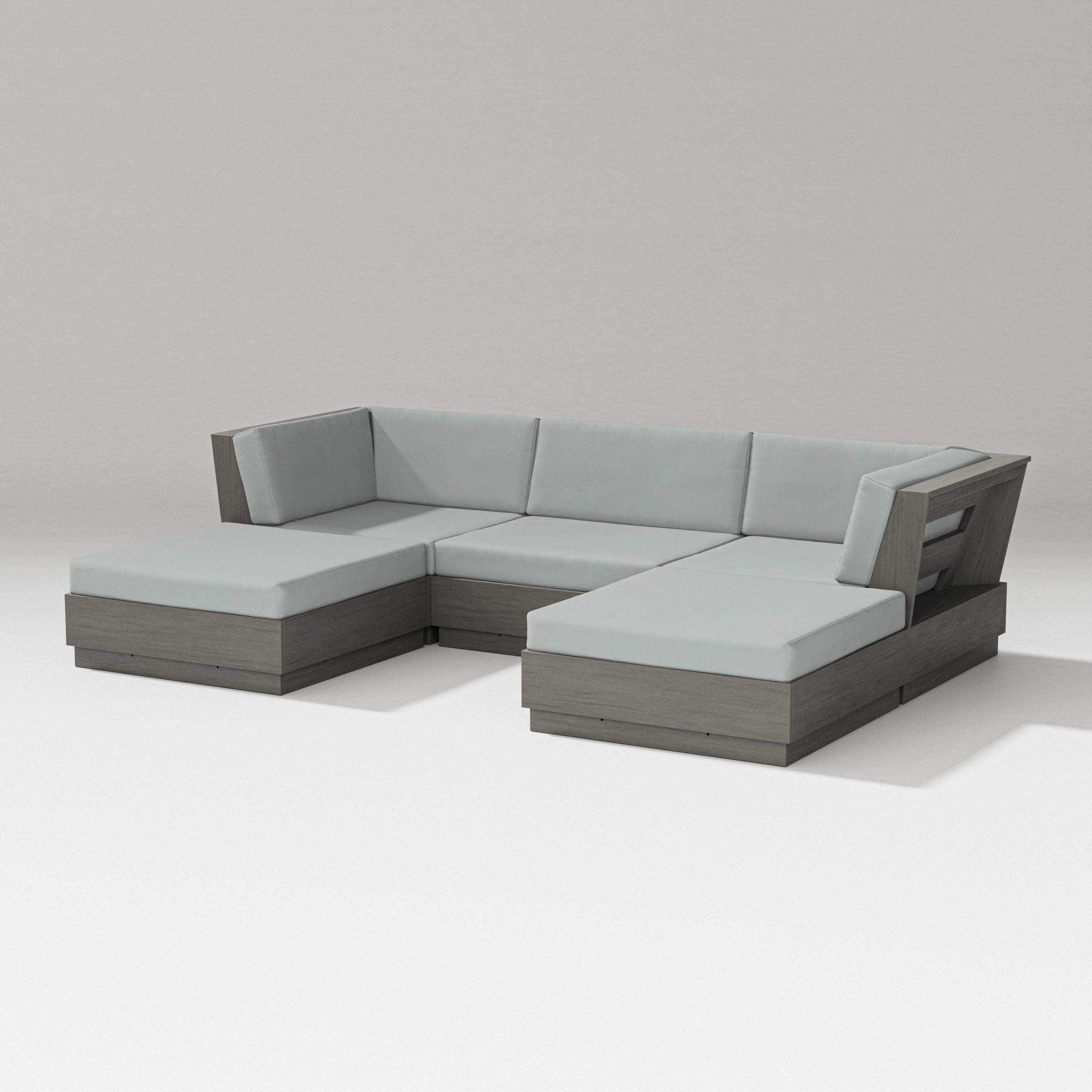 Elevate Double Chaise Sectional in Driftwood / Spa
