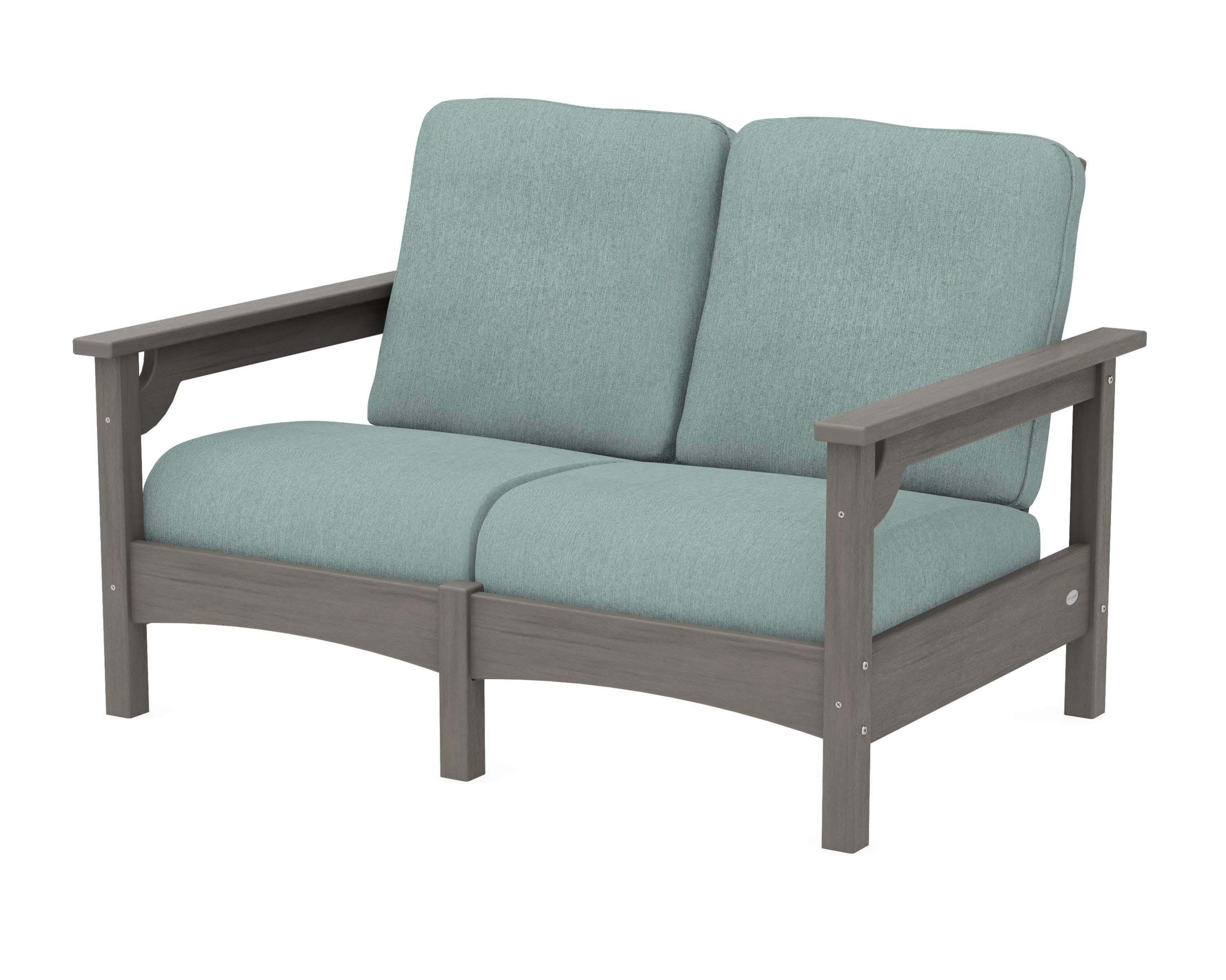Club Loveseat in Driftwood / Glacier Spa