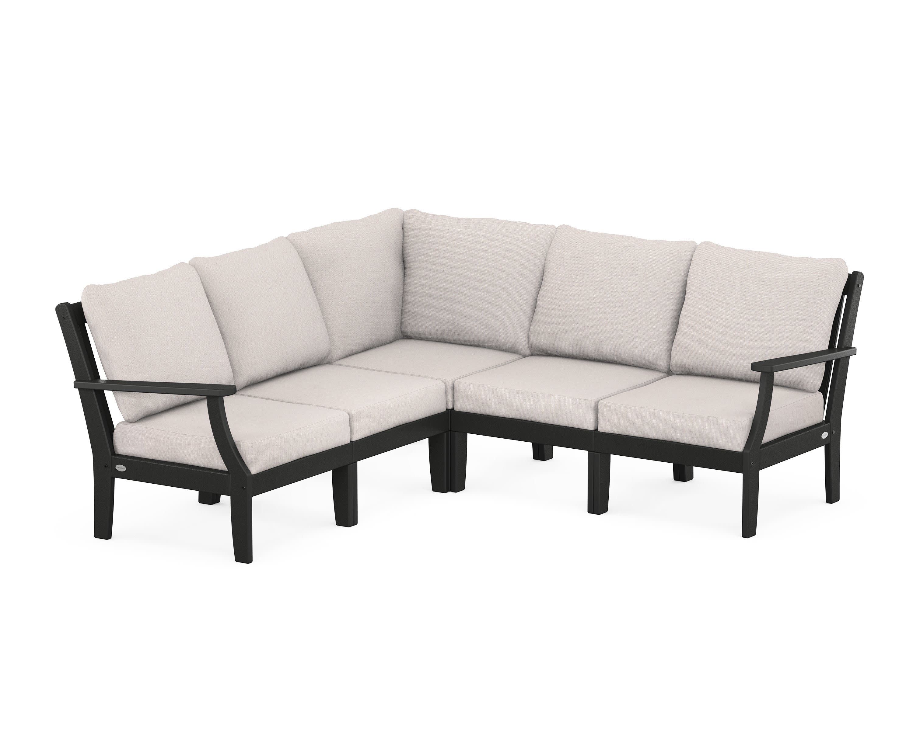 Braxton Modular 5-Piece Deep Seating Set in Black / Dune Burlap
