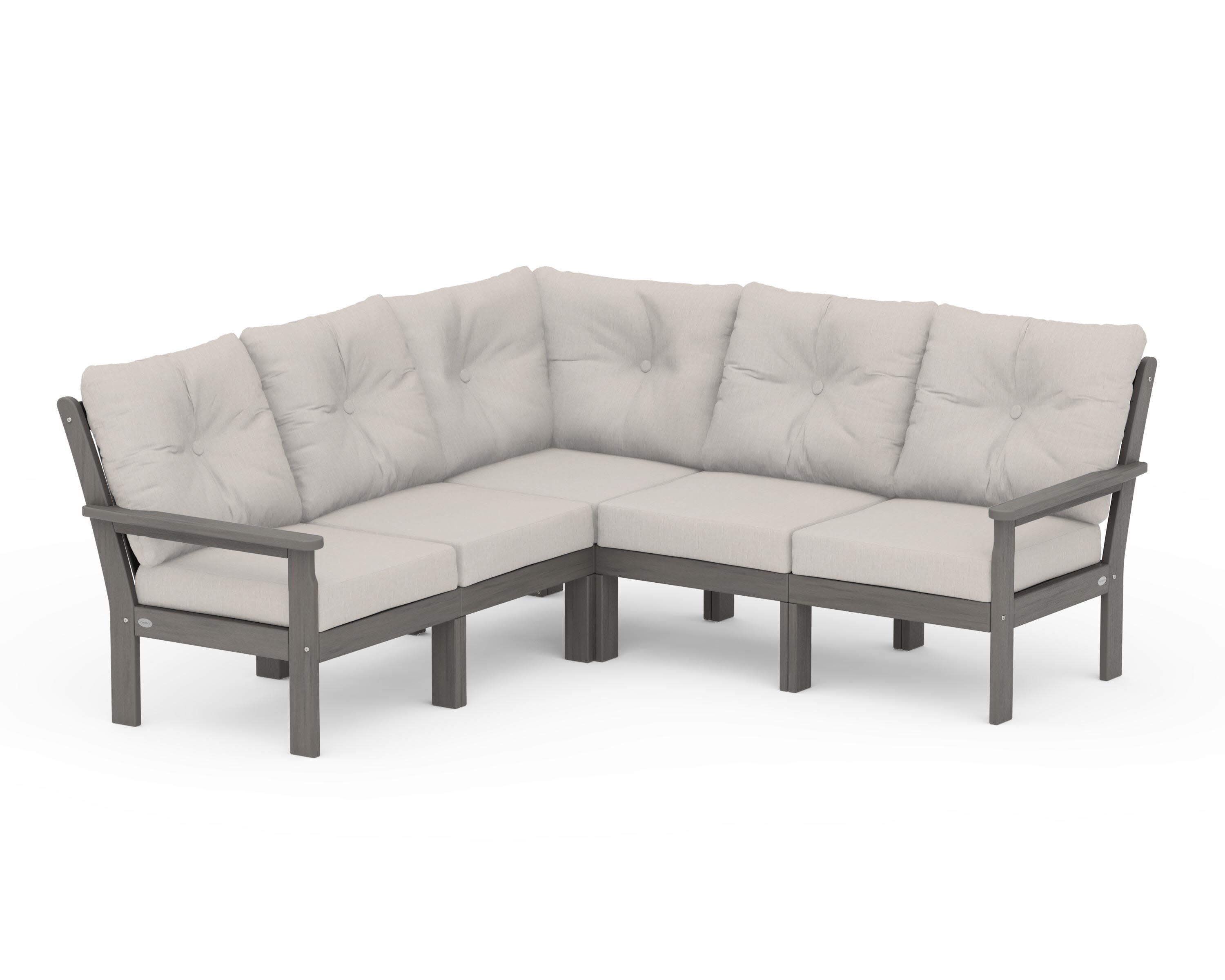 Vineyard 5-Piece Sectional in Driftwood / Cast Ash