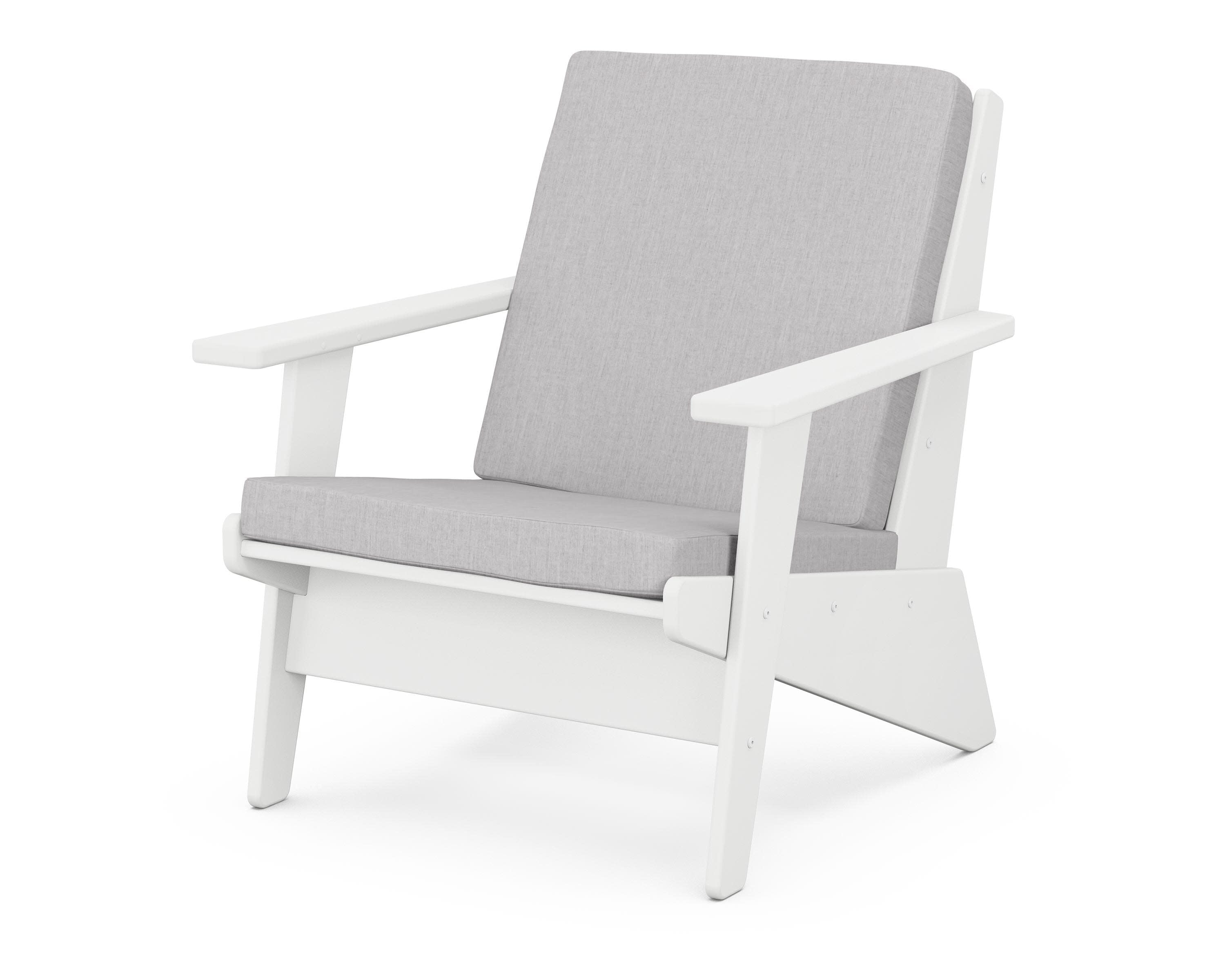 Riviera Modern Lounge Chair in White / Granite