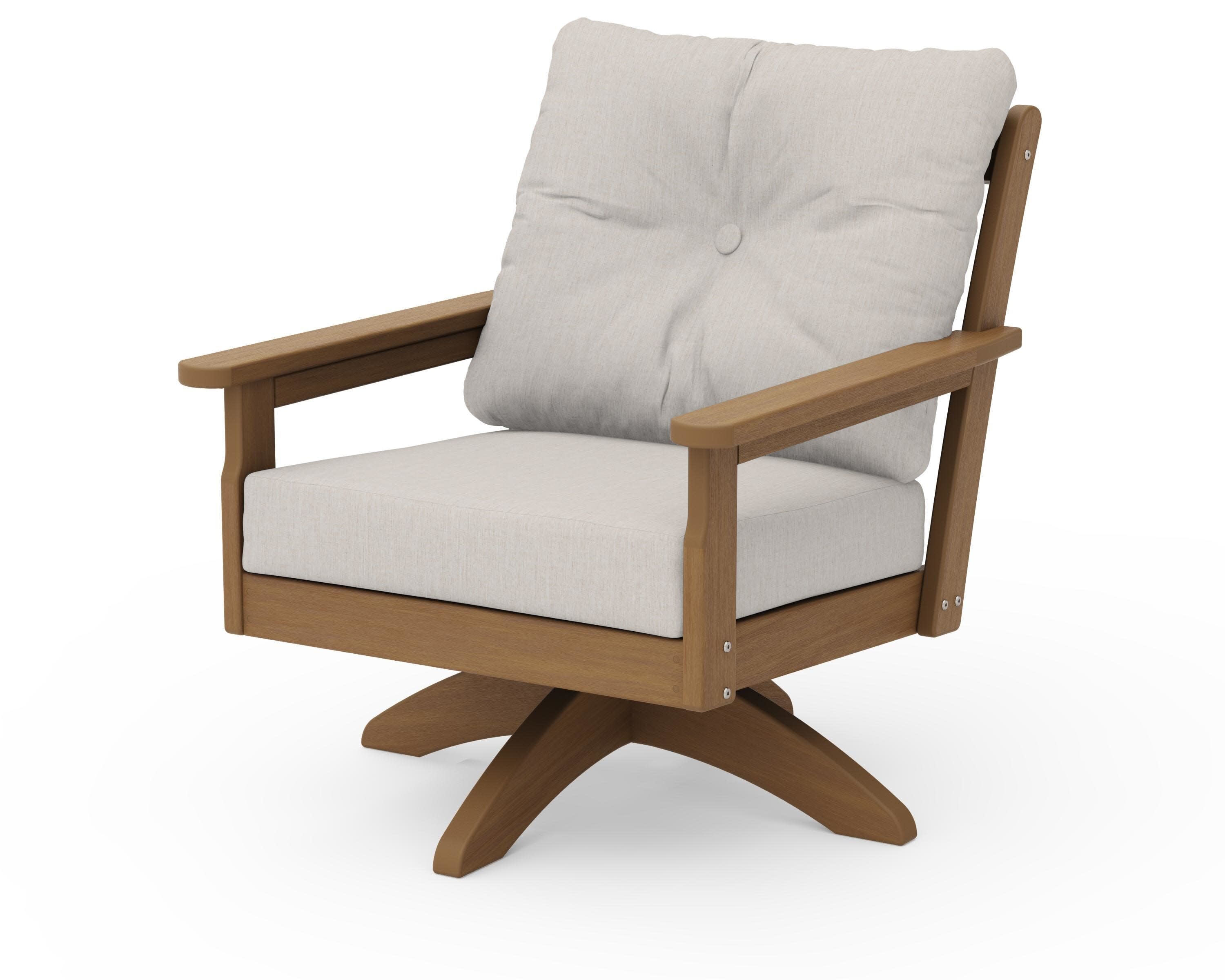 Vineyard Deep Seating Swivel Chair in Natural / Cast Ash