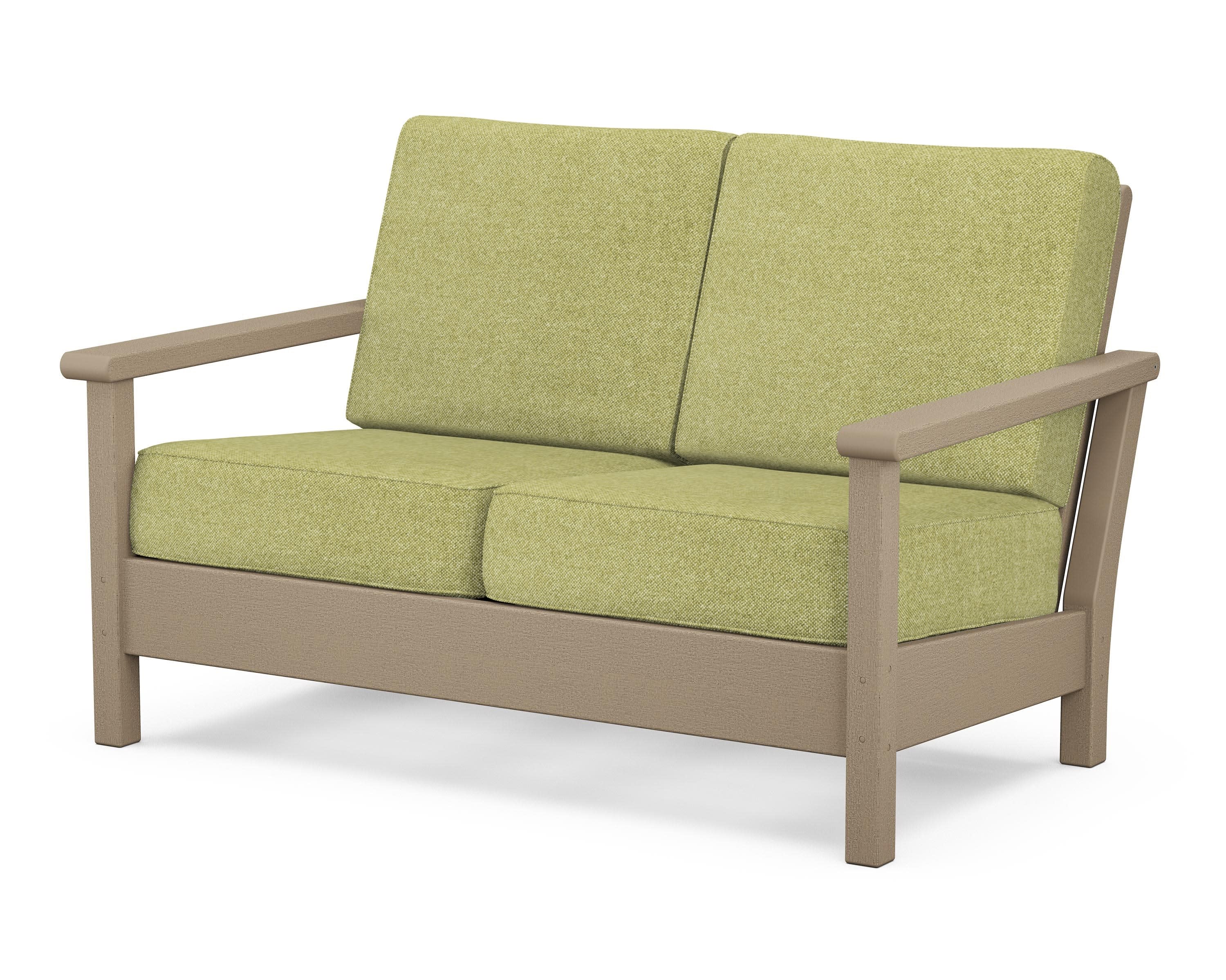 Harbour Deep Seating Loveseat in Vintage Sahara / Chartreuse Boucle
