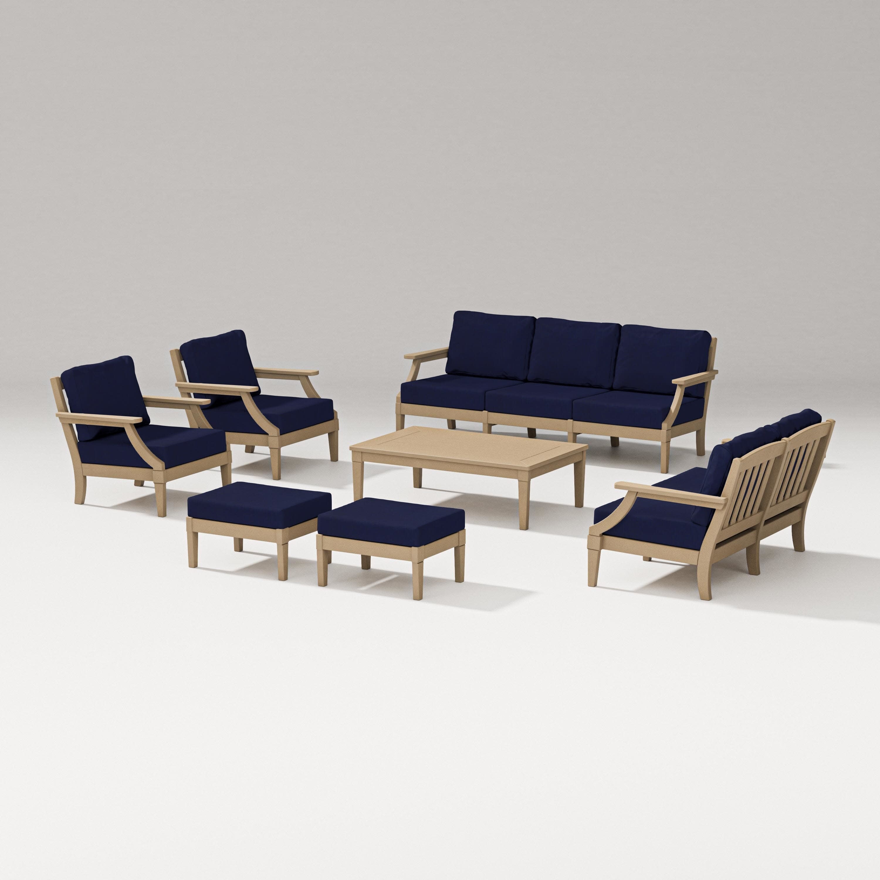 Estate 7-Piece Lounge Sofa Set in Vintage Sahara / Navy