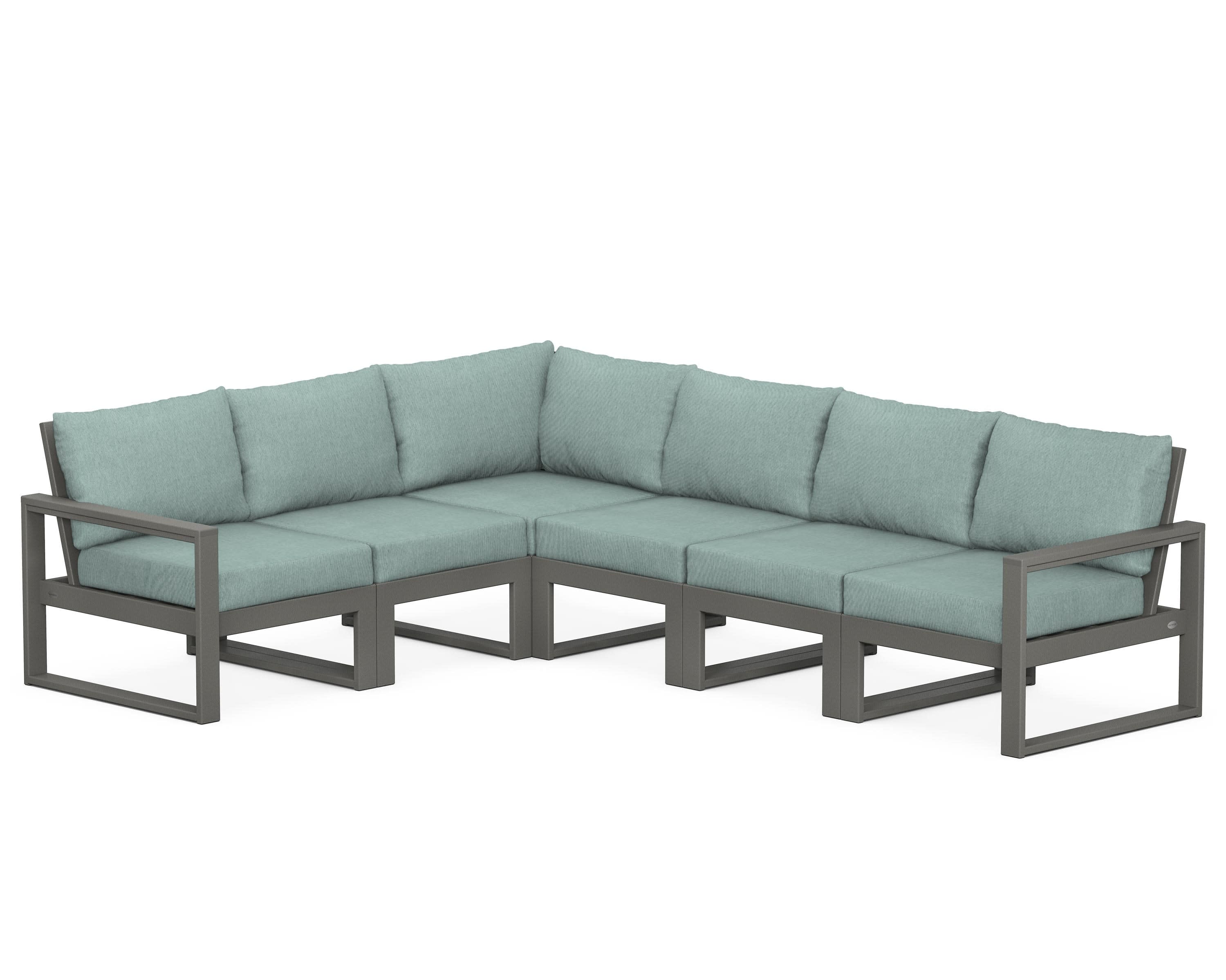 EDGE 6-Piece Modular Deep Seating Set in Slate Grey / Glacier Spa