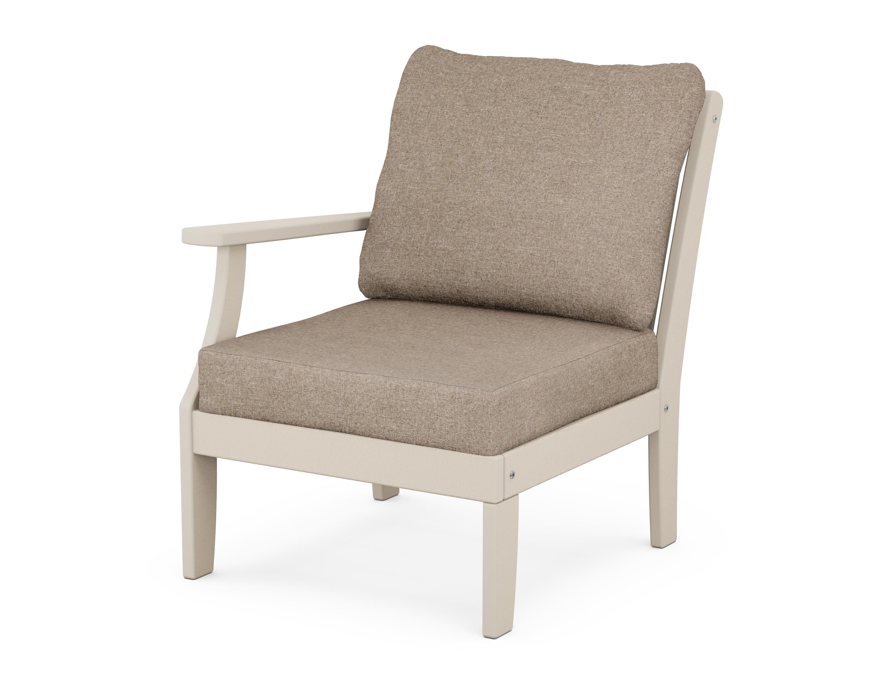 Braxton Modular Left Arm Chair in Sand / Spiced Burlap