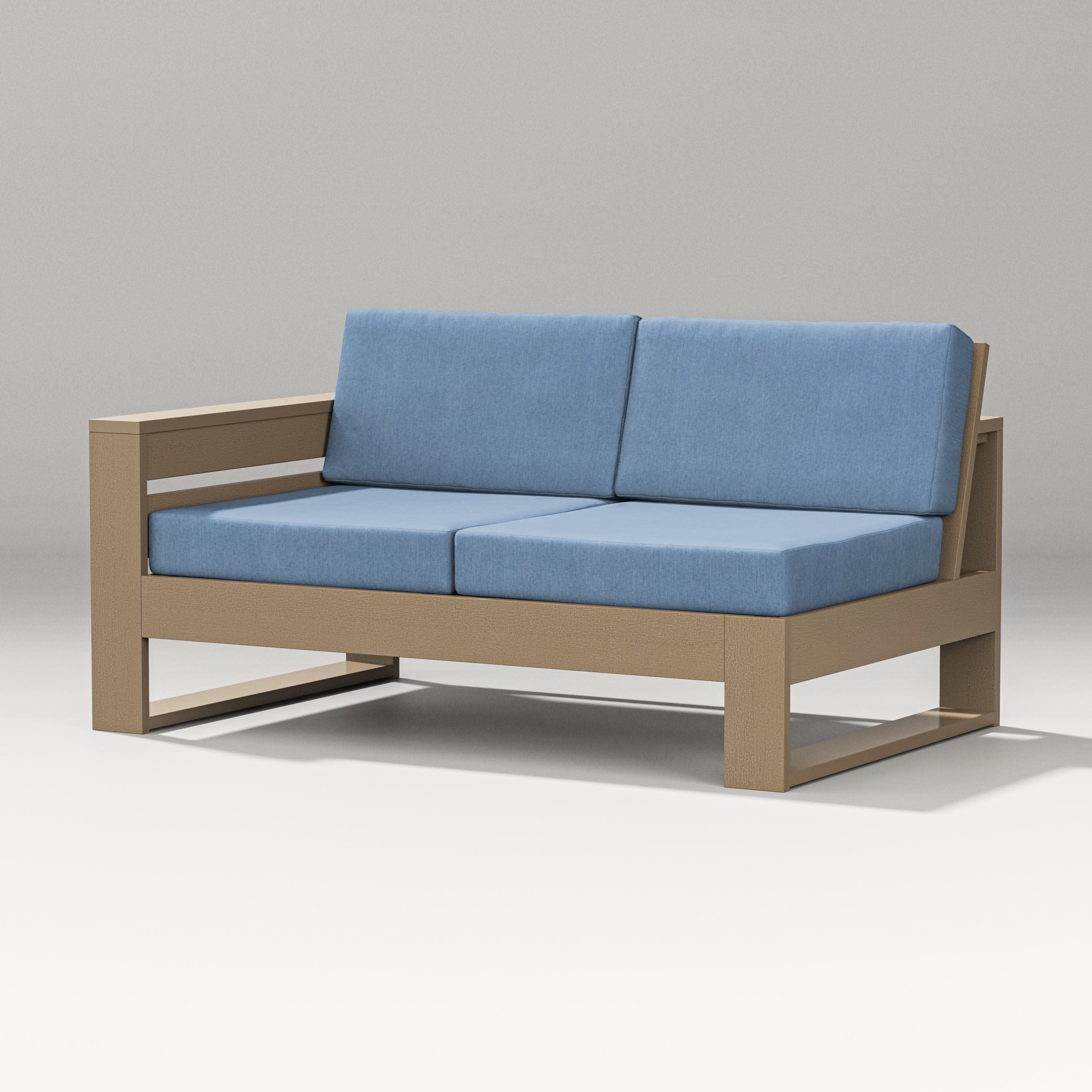 Latitude Modular Left Arm Loveseat in Vintage Sahara / Sky Blue