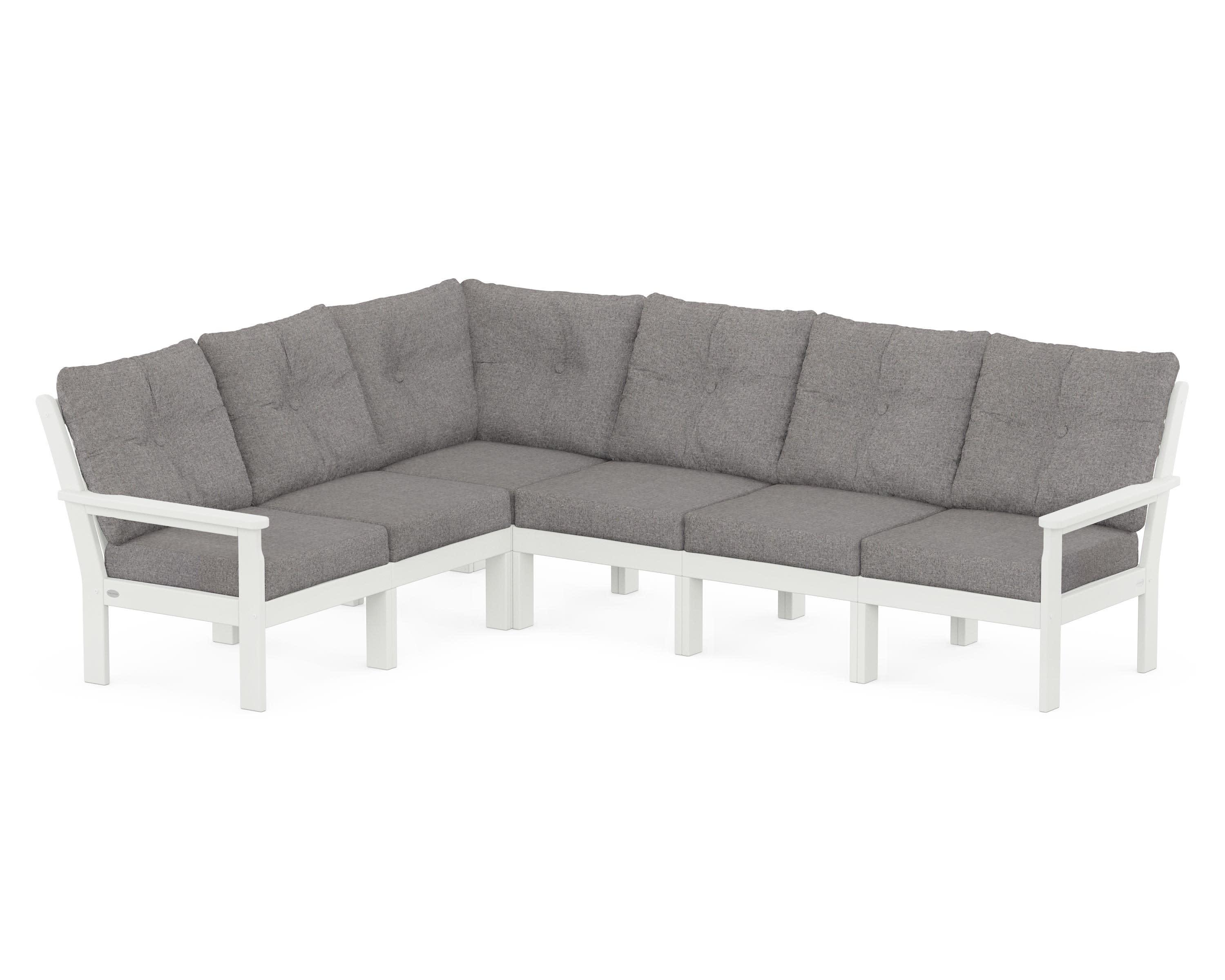 Vineyard 6-Piece Sectional in Vintage White / Grey Mist