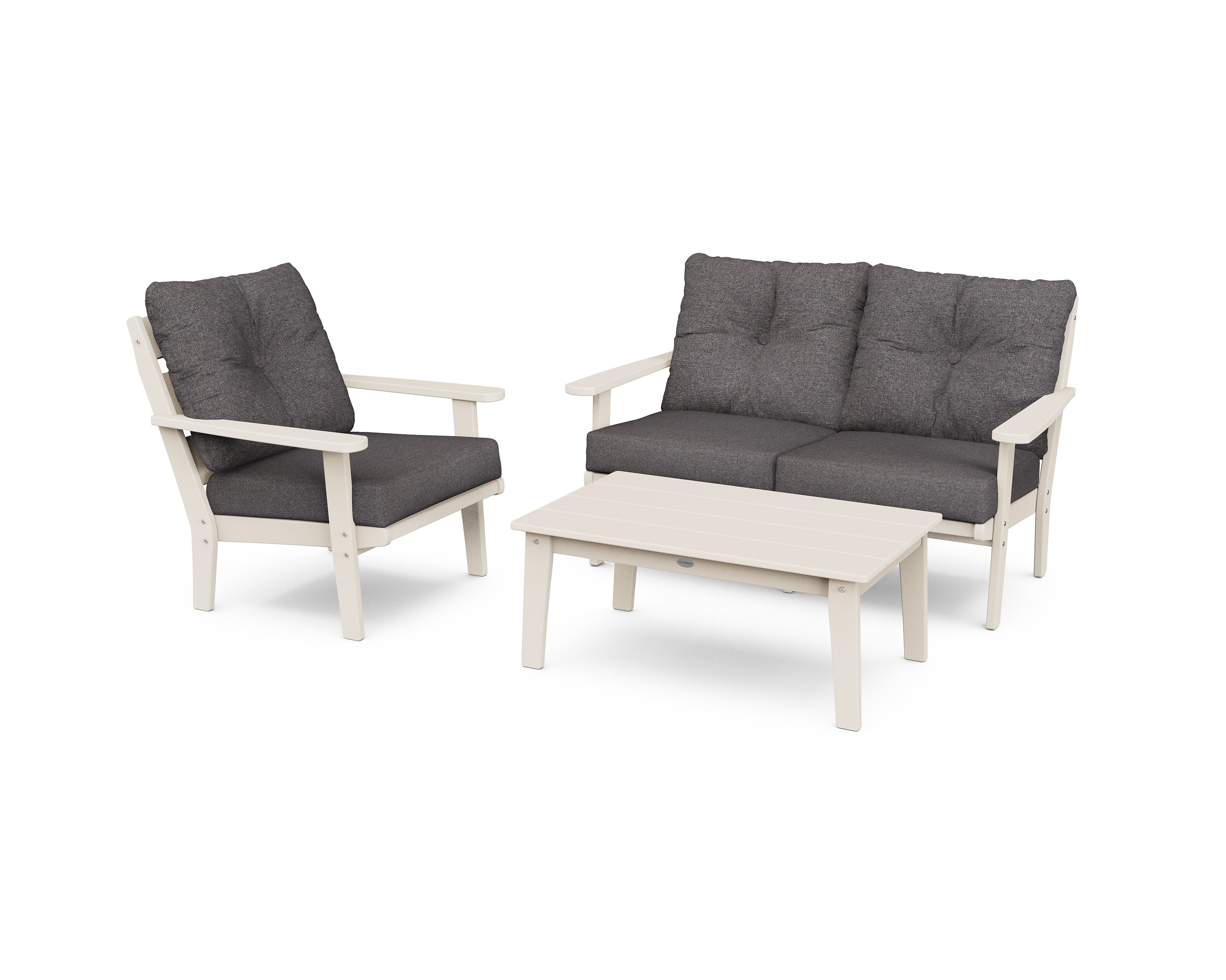 Lakeside 3-Piece Deep Seating Set in Sand / Ash Charcoal