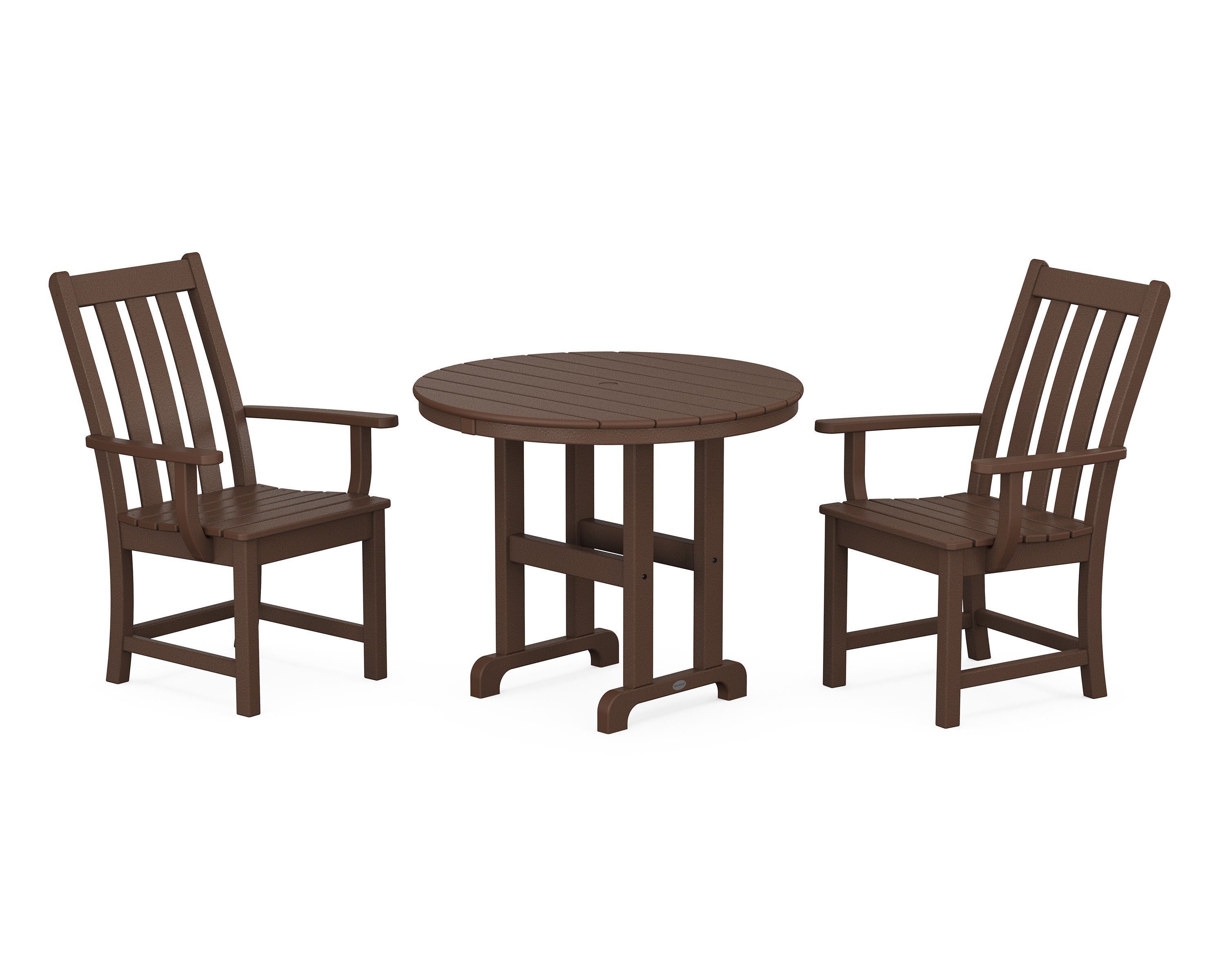 Vineyard 3-Piece Round Dining Set in Mahogany