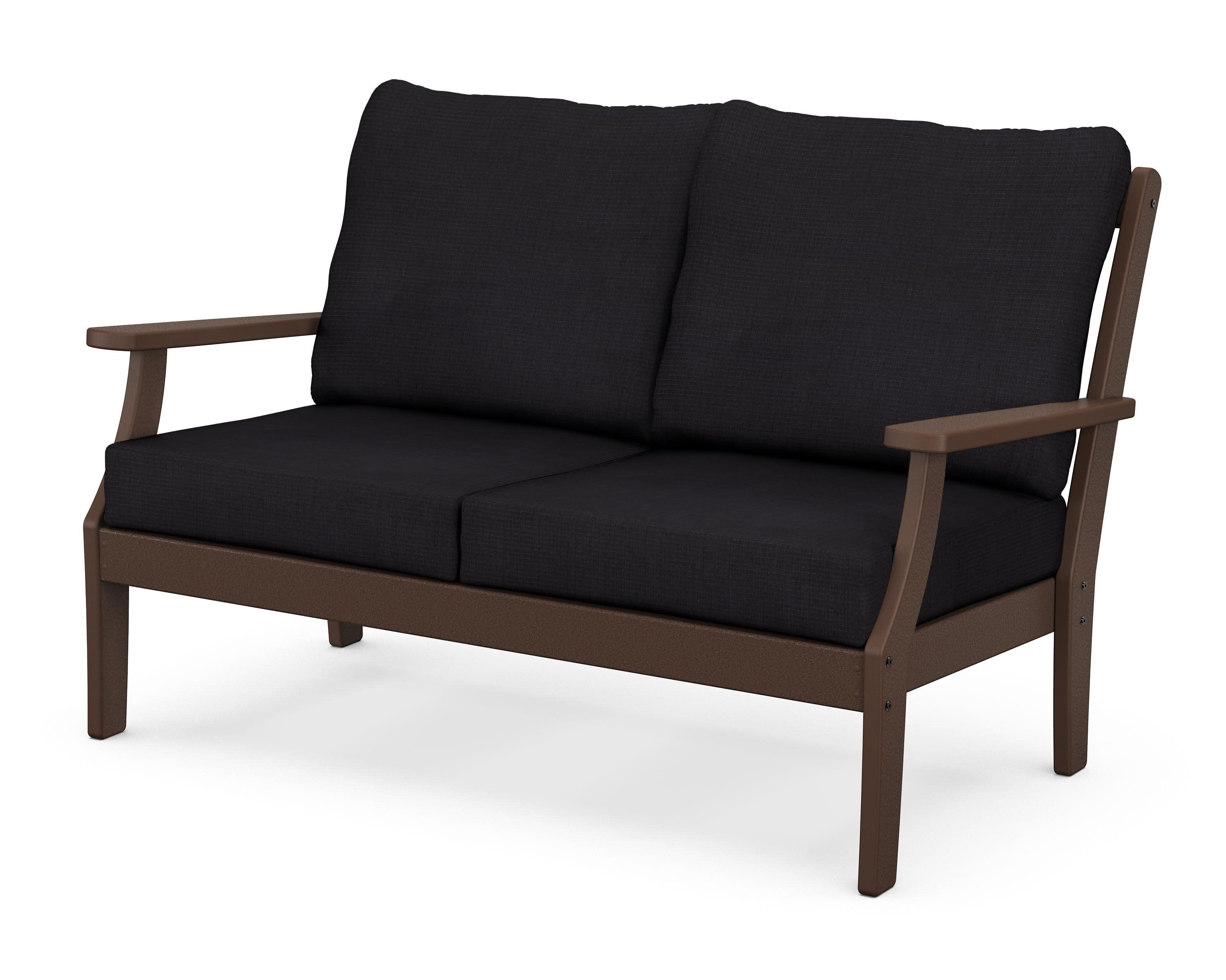 Braxton Deep Seating Loveseat in Mahogany / Midnight Linen