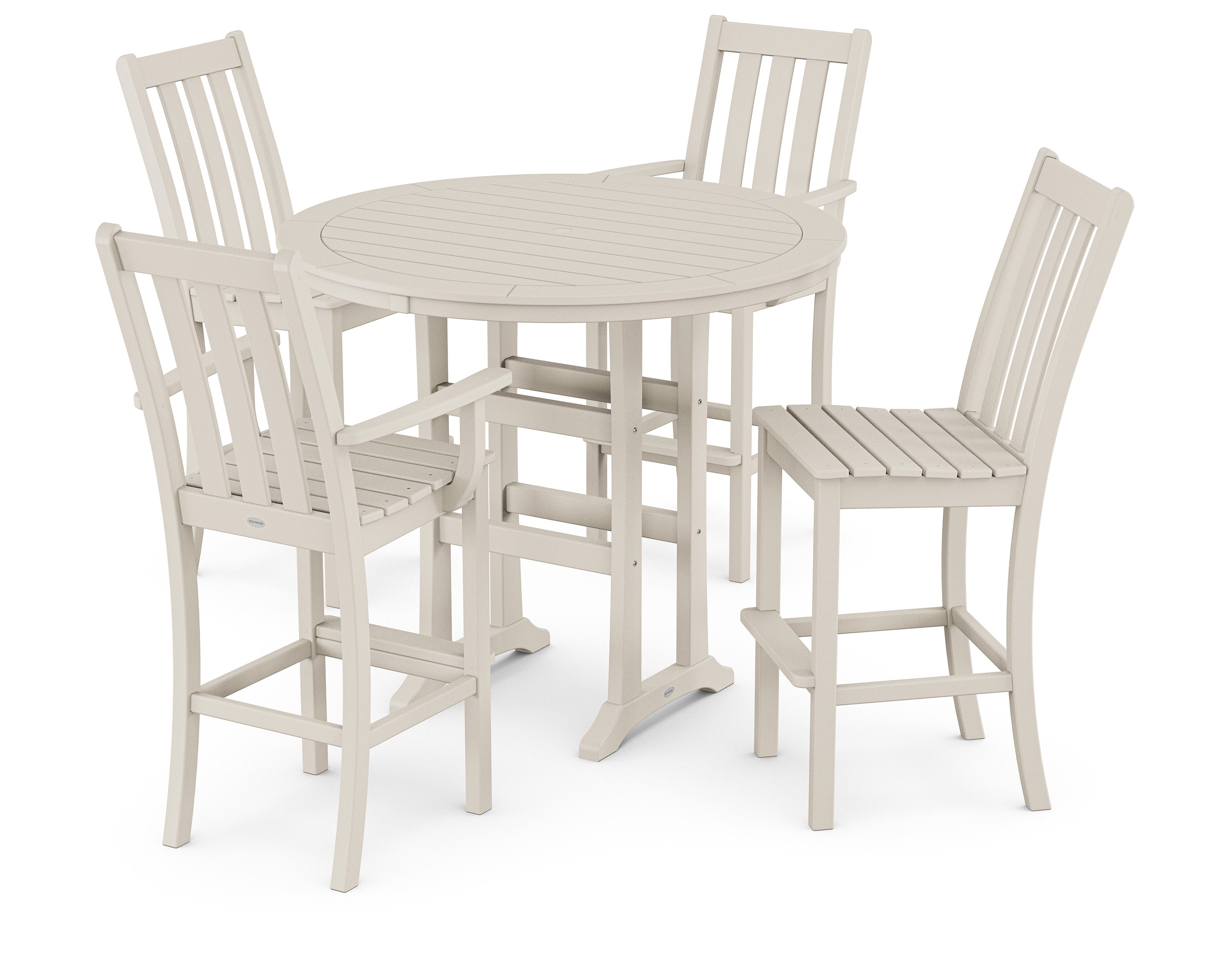 Vineyard 5-Piece Nautical Trestle Bar Set in Sand