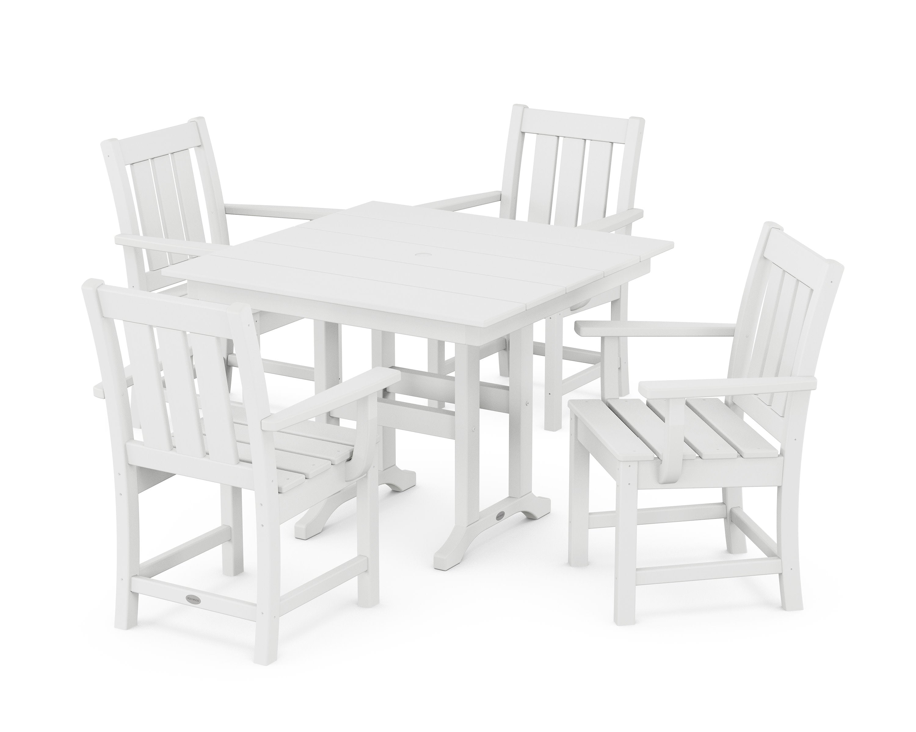 Oxford 5-Piece Farmhouse Dining Set in White