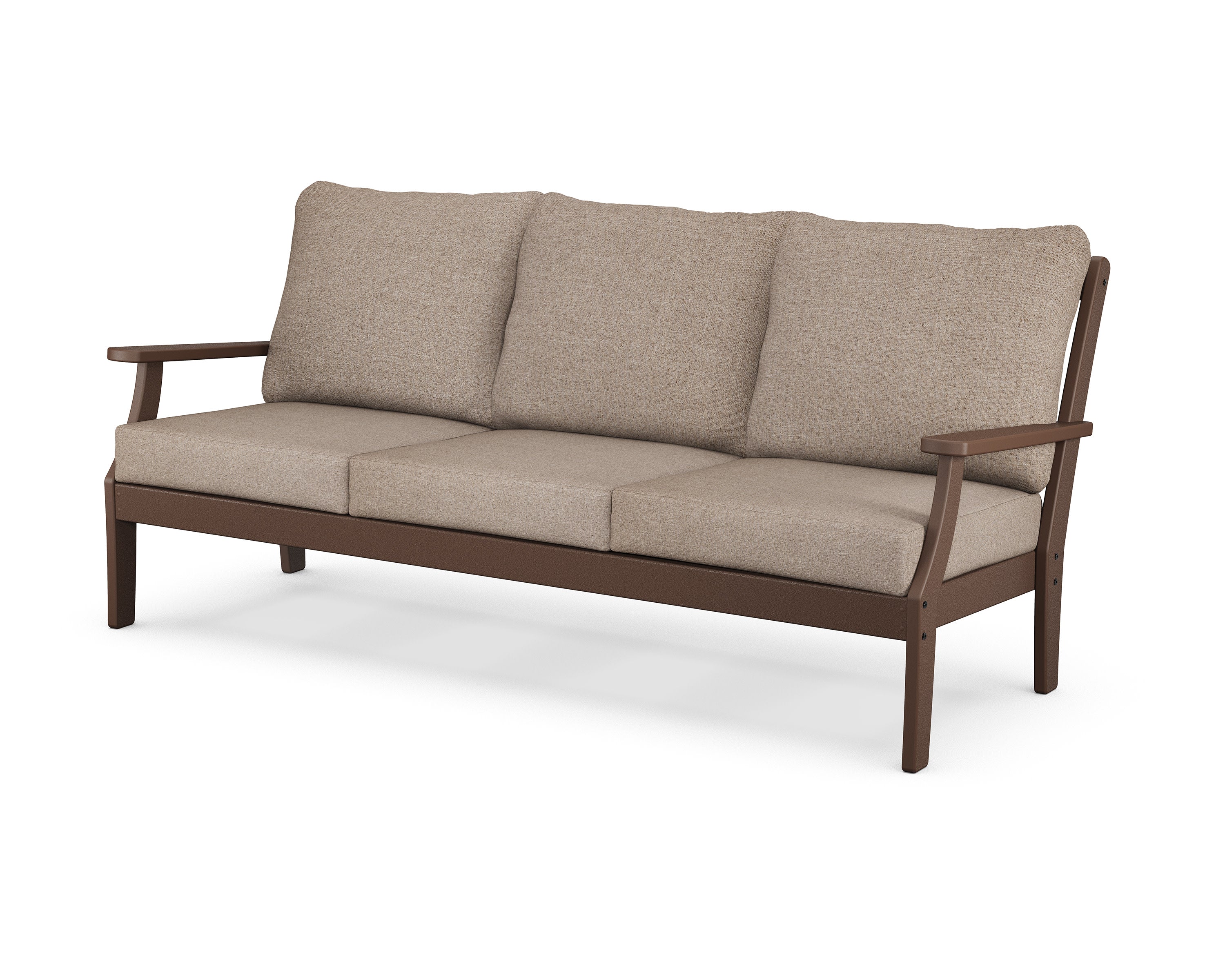 Braxton Deep Seating Sofa in Mahogany / Spiced Burlap
