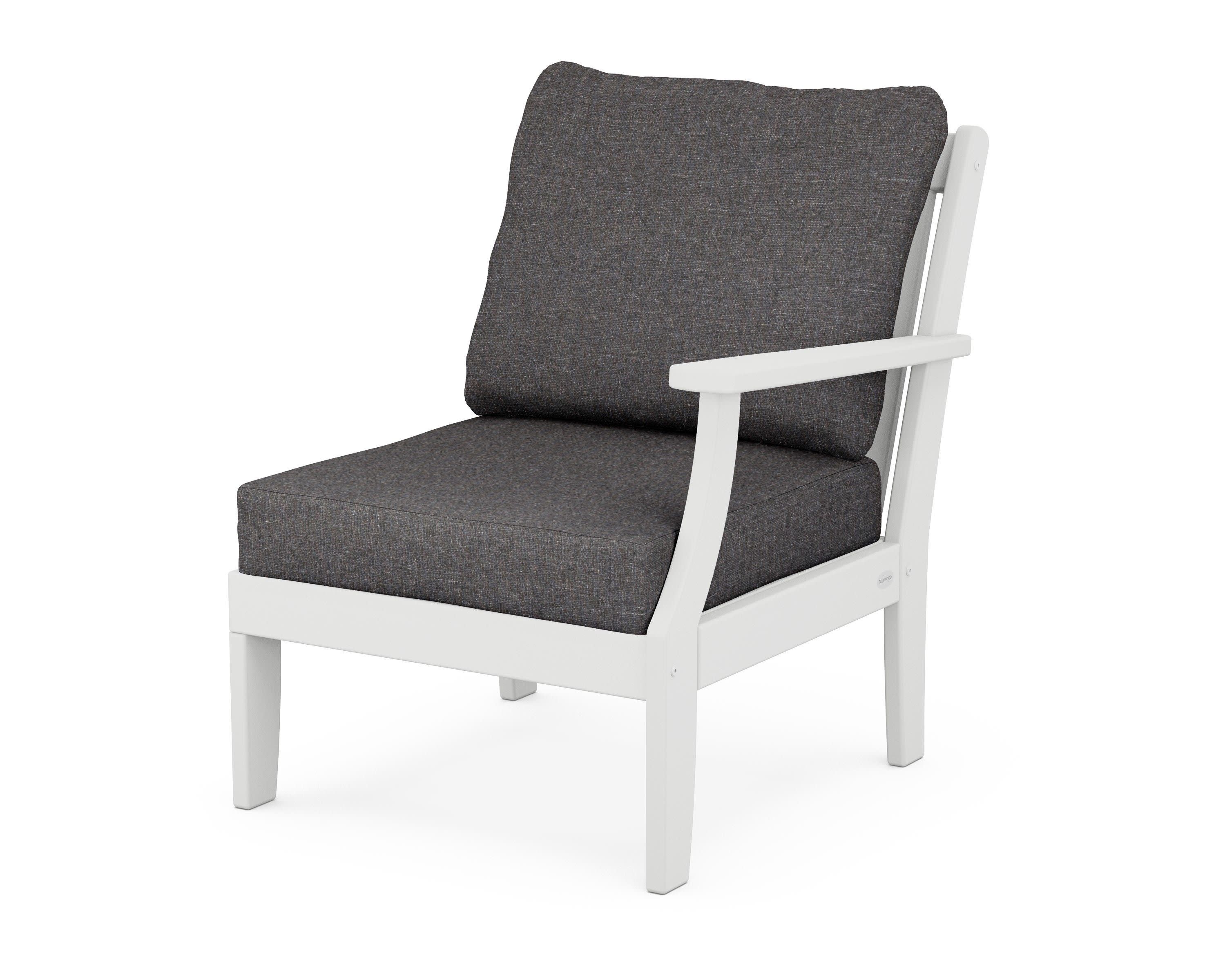 Braxton Modular Right Arm Chair in White / Ash Charcoal