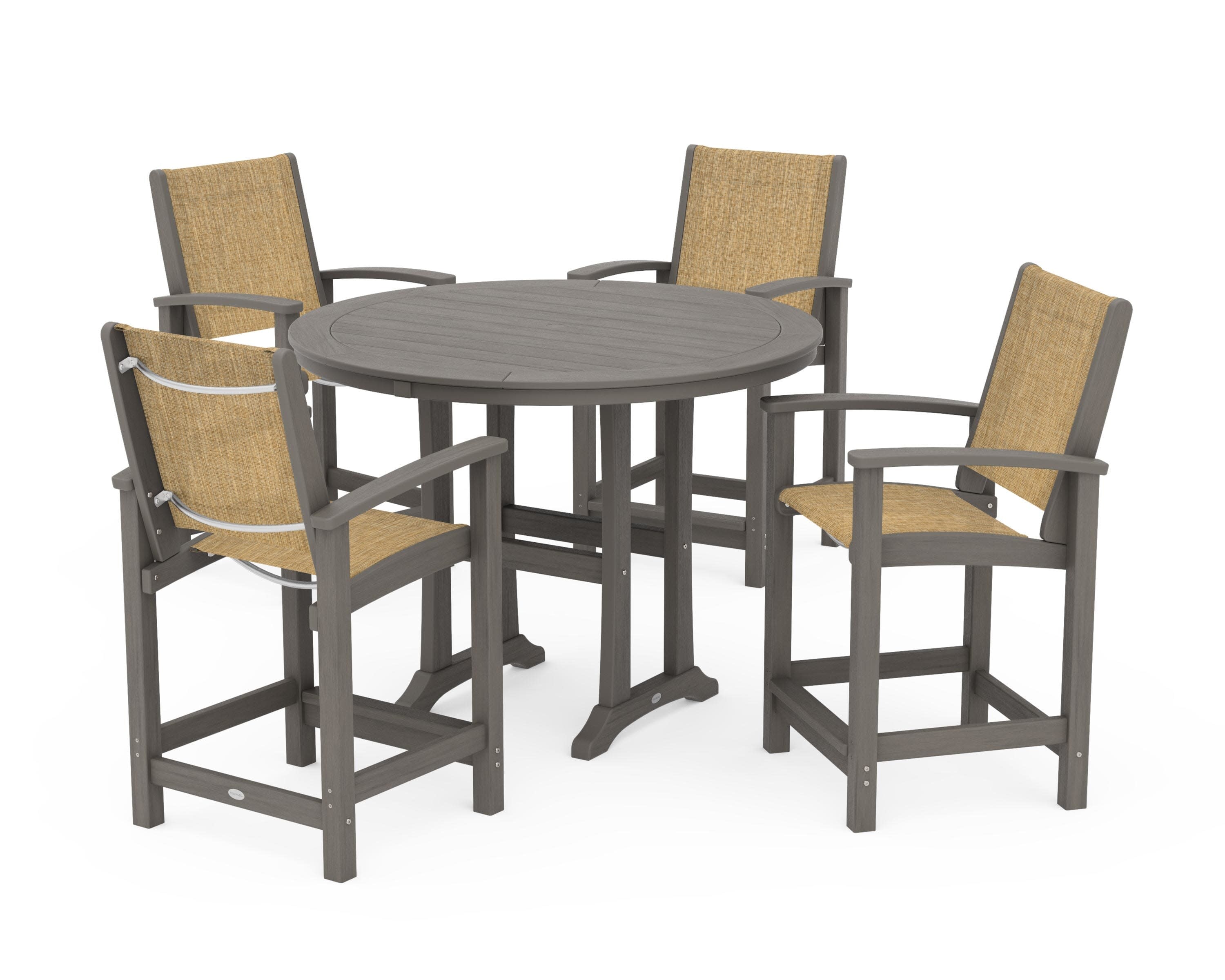 Coastal 5-Piece Counter Set in Driftwood / Burlap Sling