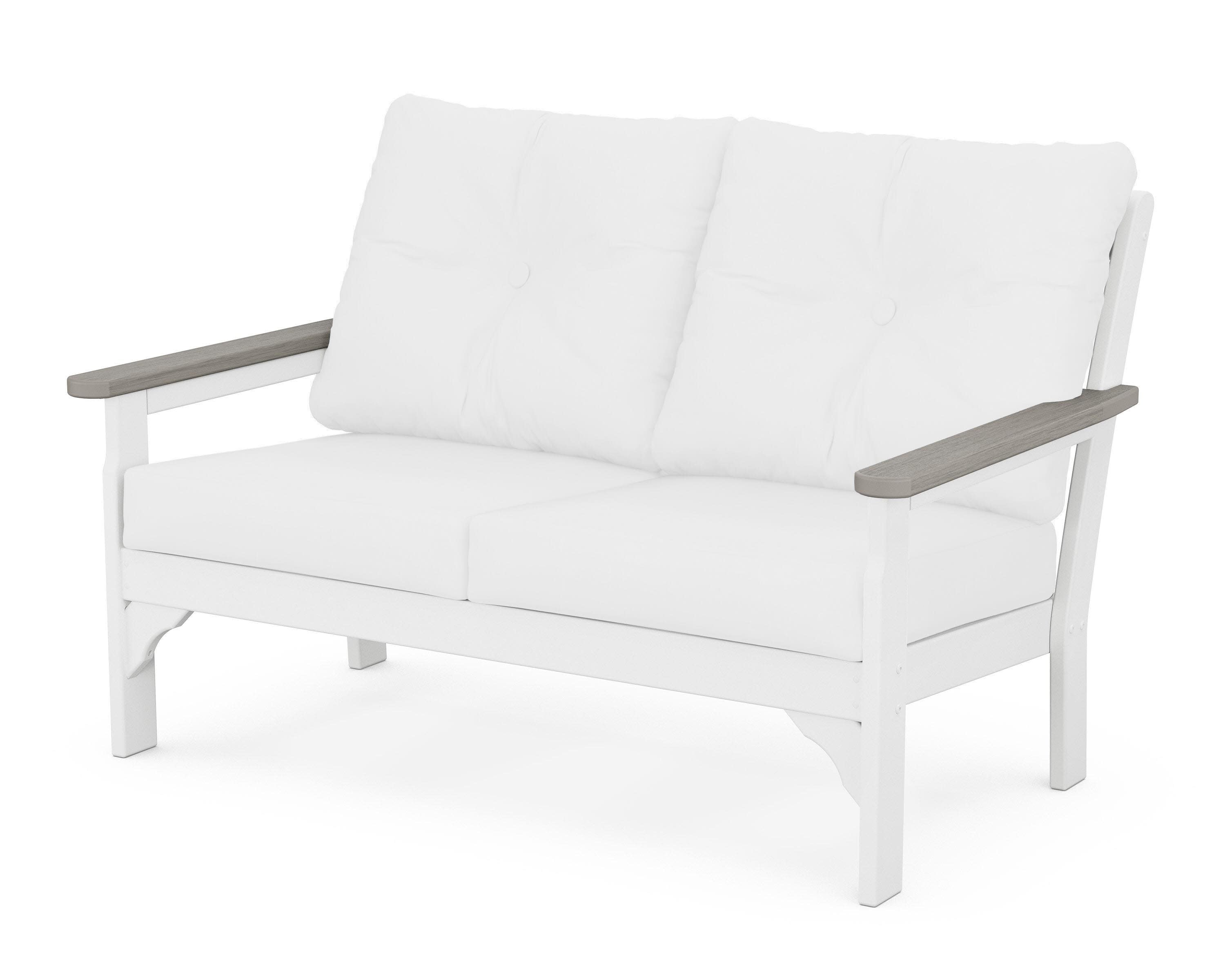 Vineyard Deep Seating Loveseat in White / Driftwood / Natural