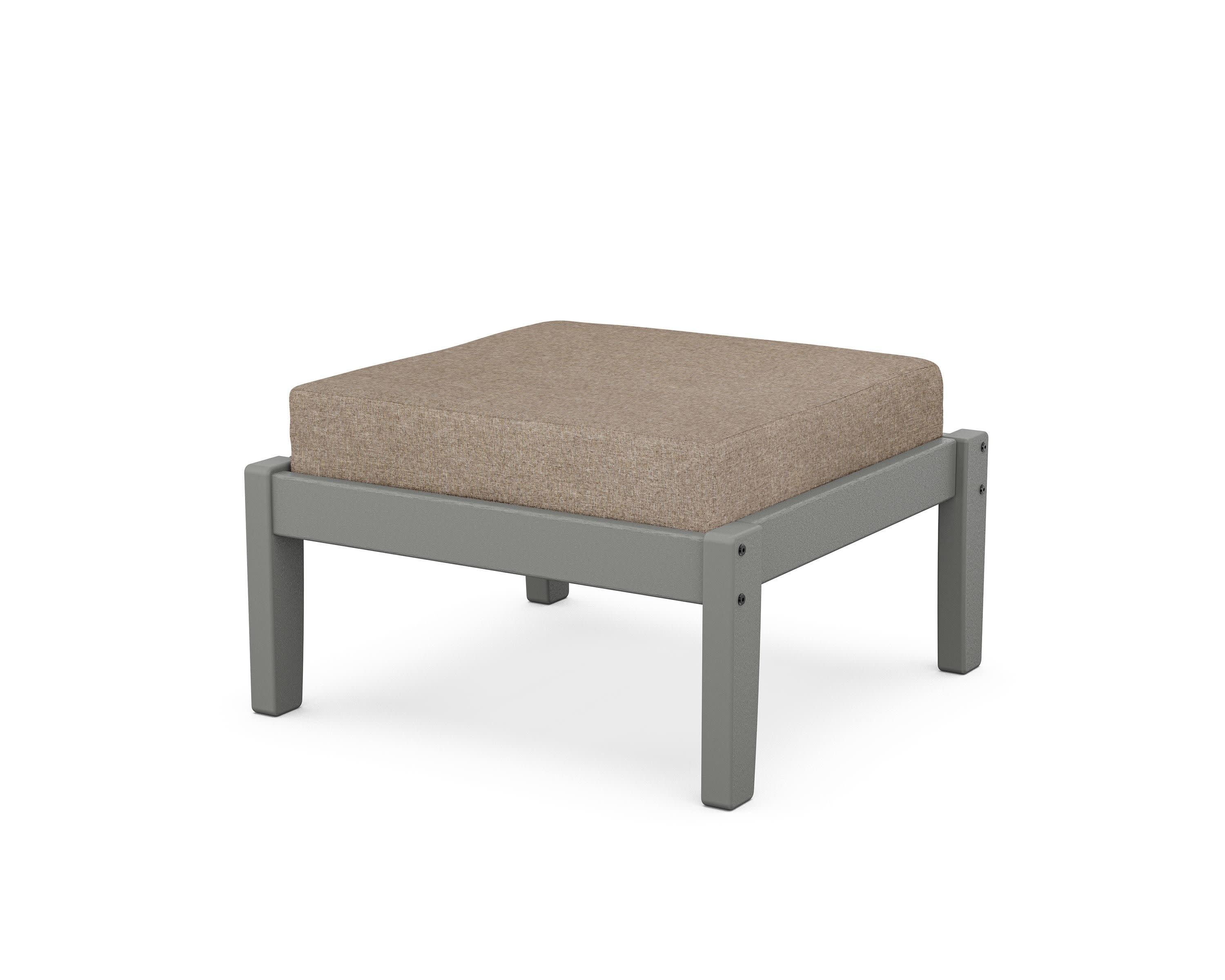 Deep Seating Ottoman in Slate Grey / Spiced Burlap