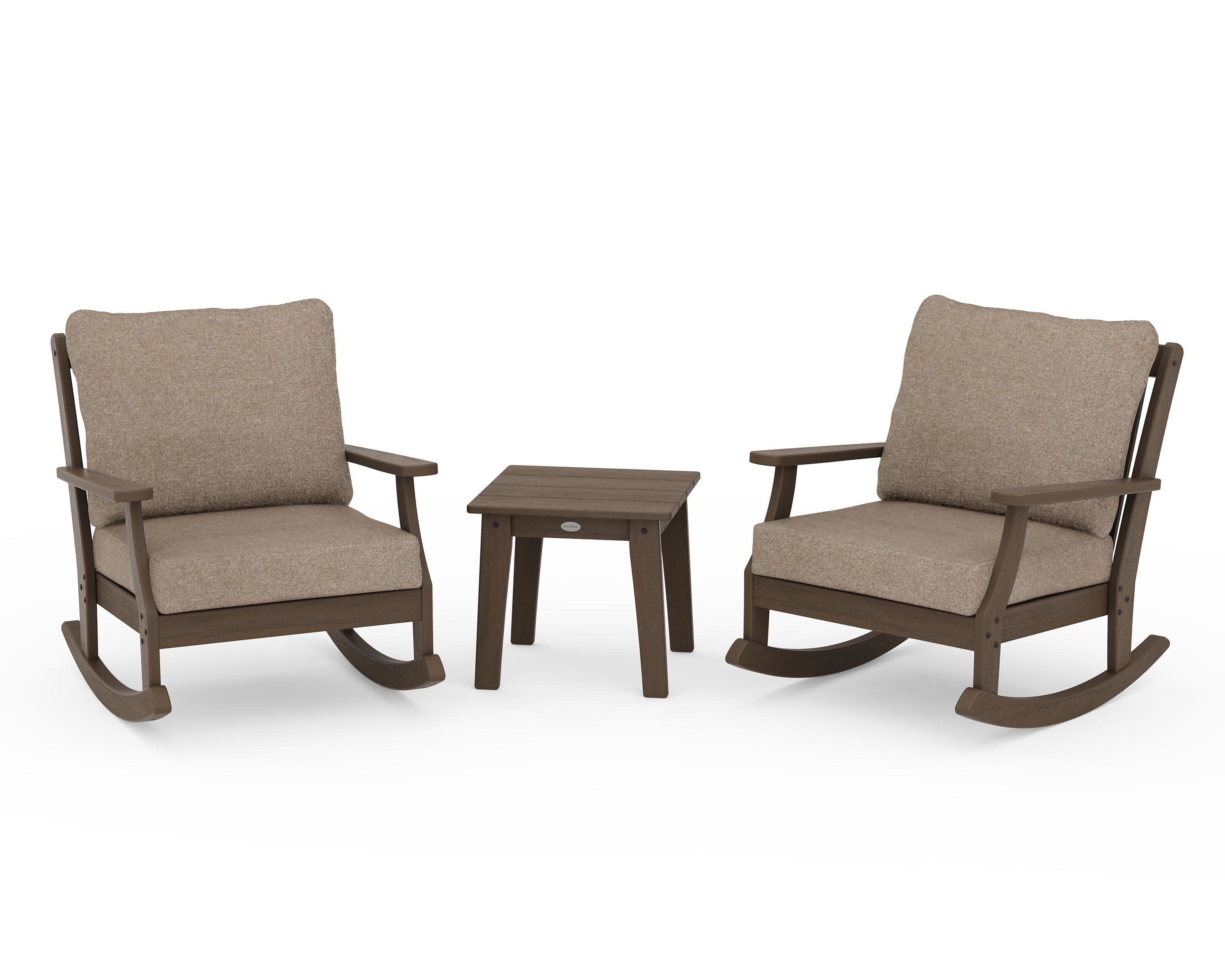 Braxton 3-Piece Deep Seating Rocker Set in Kona / Spiced Burlap