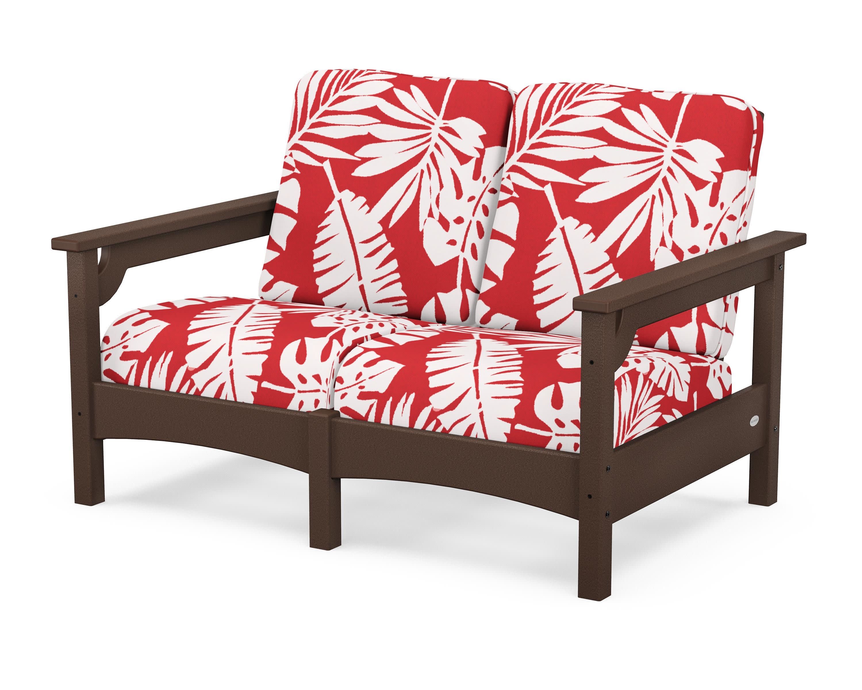 Club Loveseat in Mahogany / Leaf Crimson