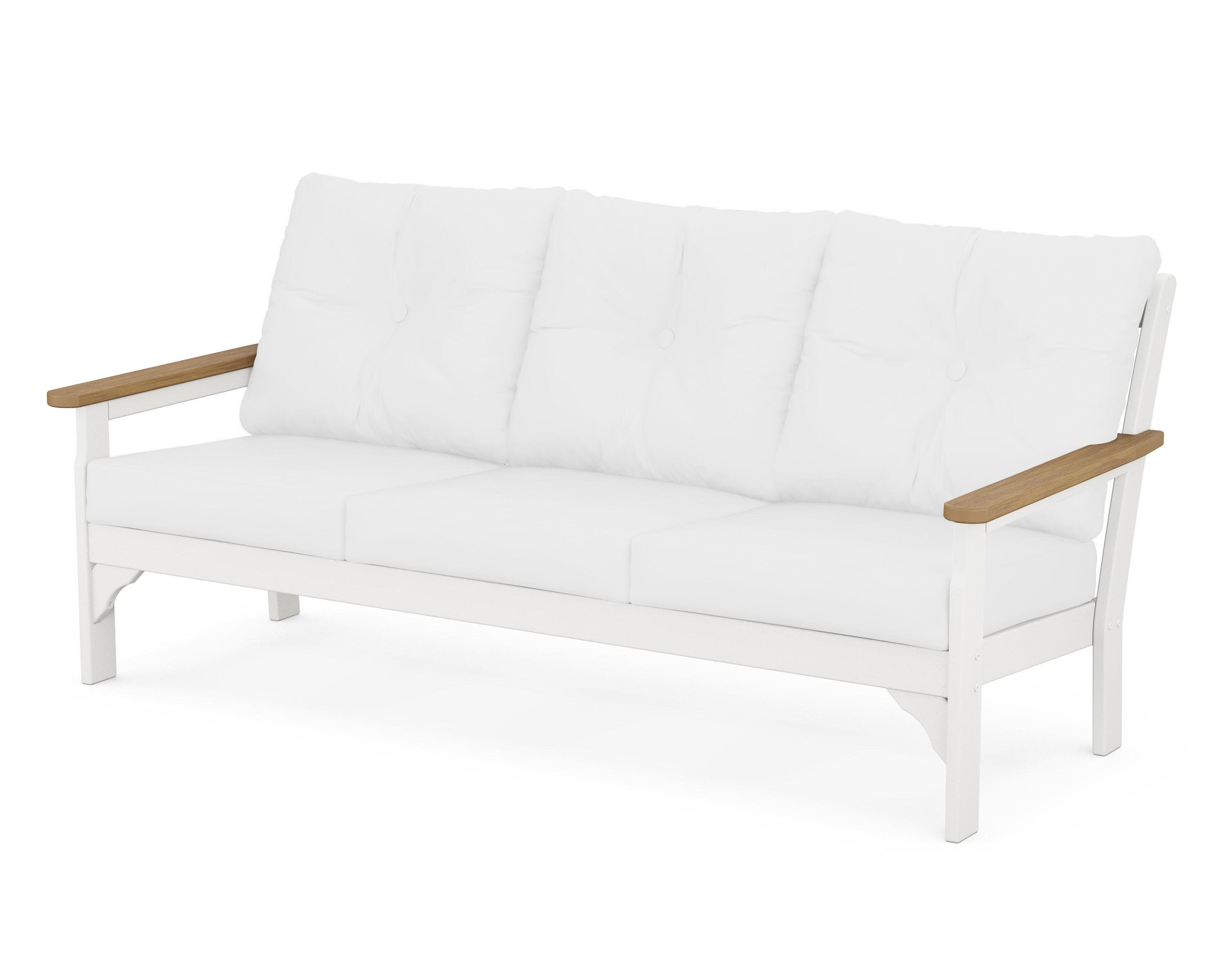 Vineyard Deep Seating Sofa in White / Natural / Natural