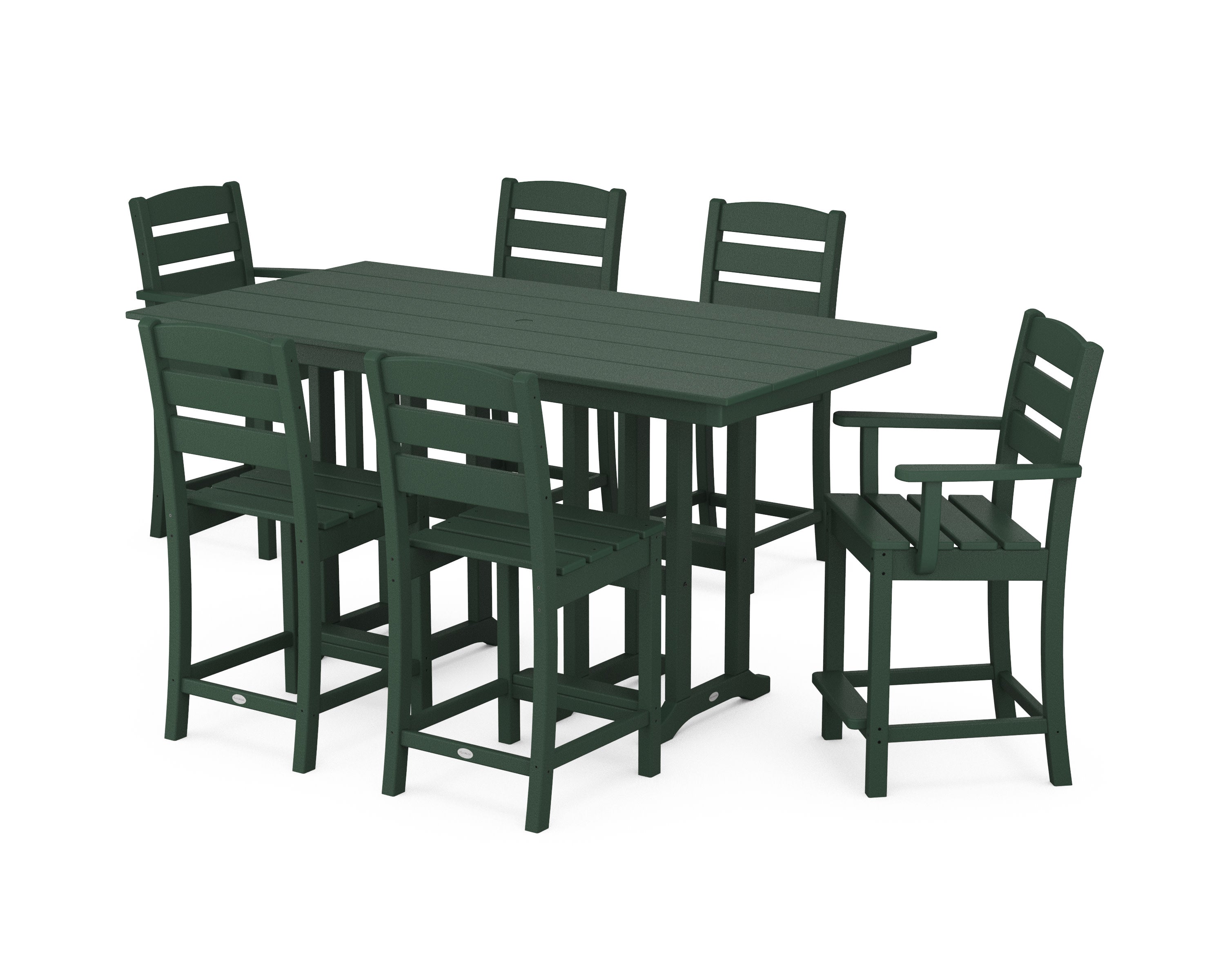 Lakeside 7-Piece Counter Set in Green