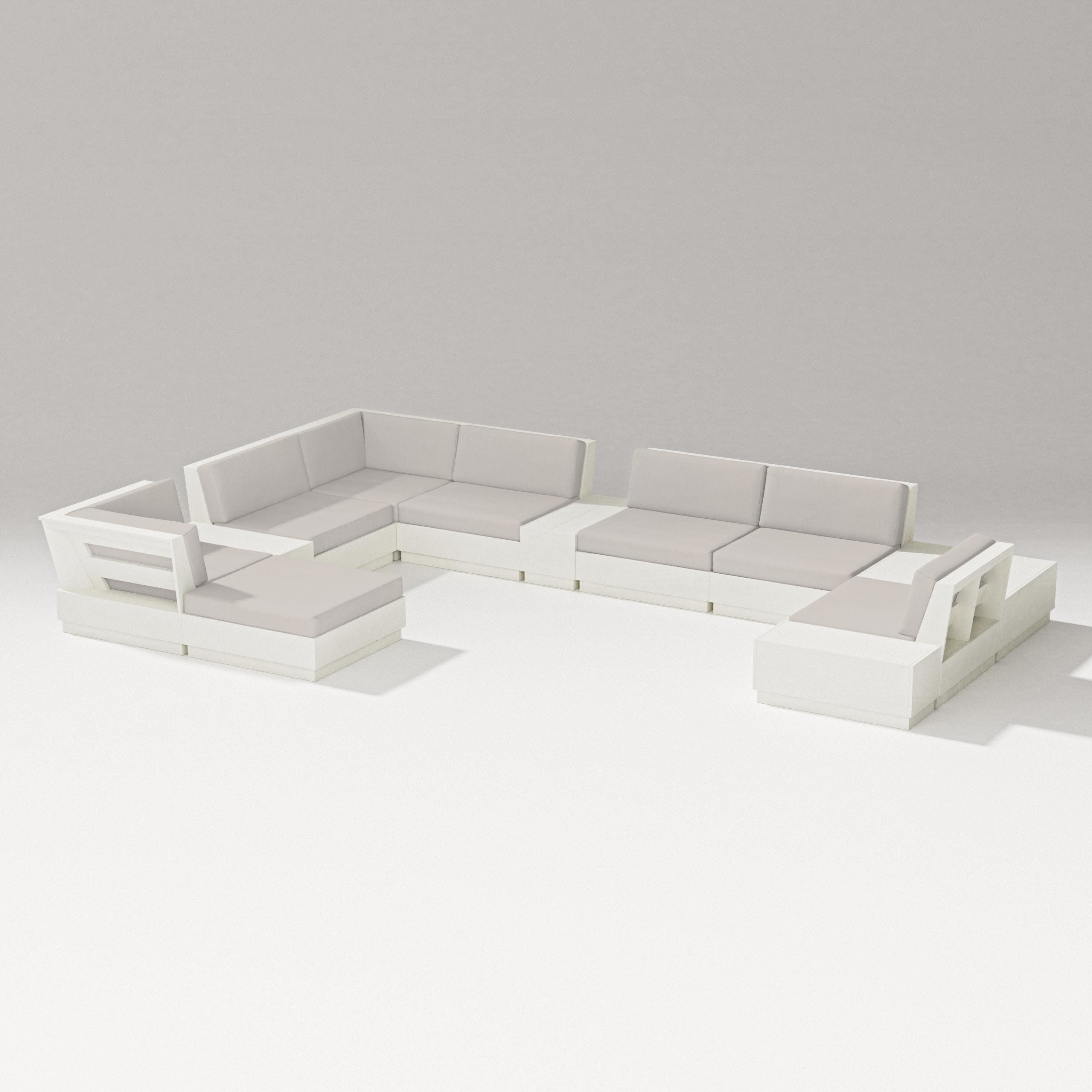Elevate 12-Piece Conversation Sectional Set in Vintage White / Cast Ash