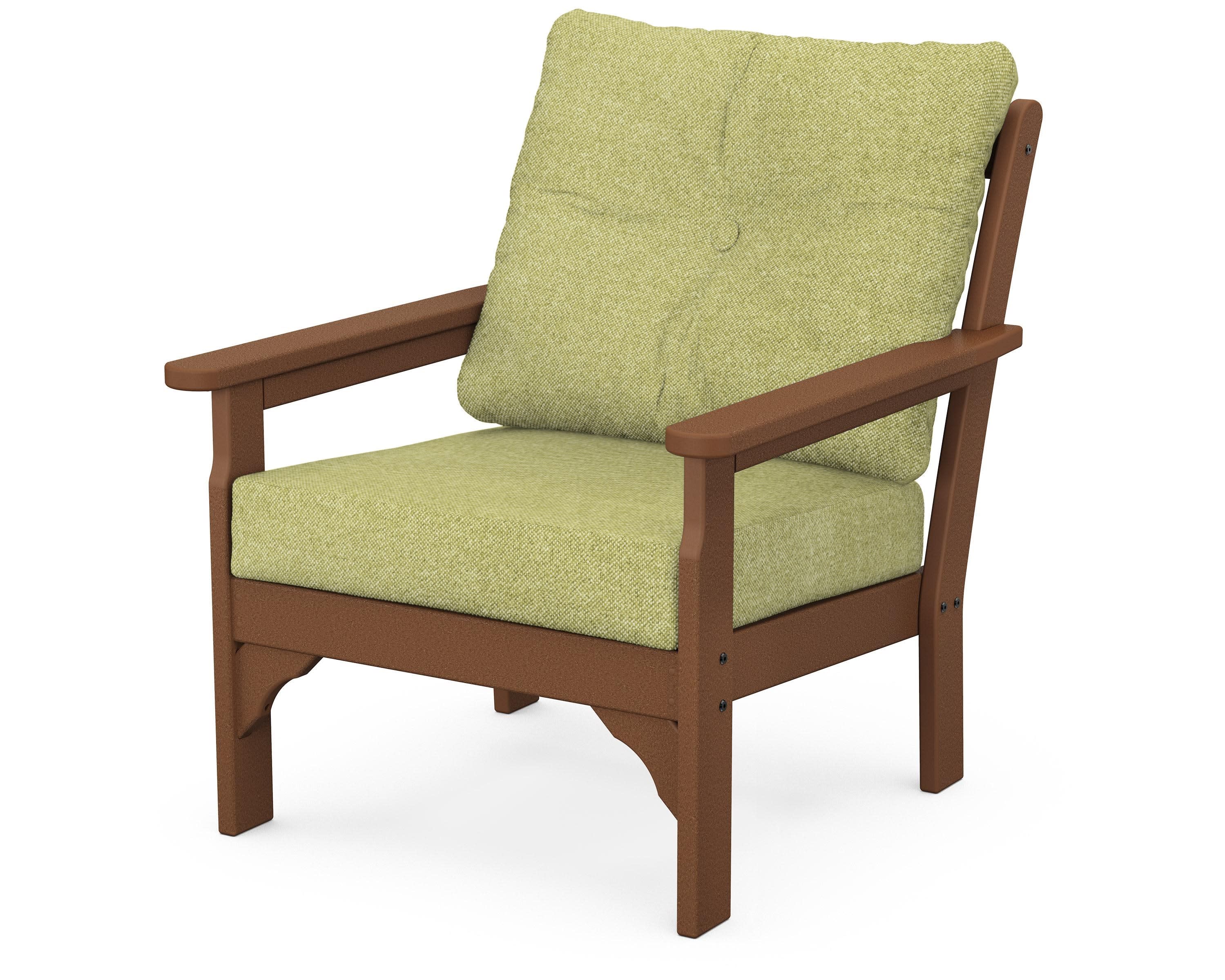 Vineyard Deep Seating Chair in Teak / Chartreuse Boucle