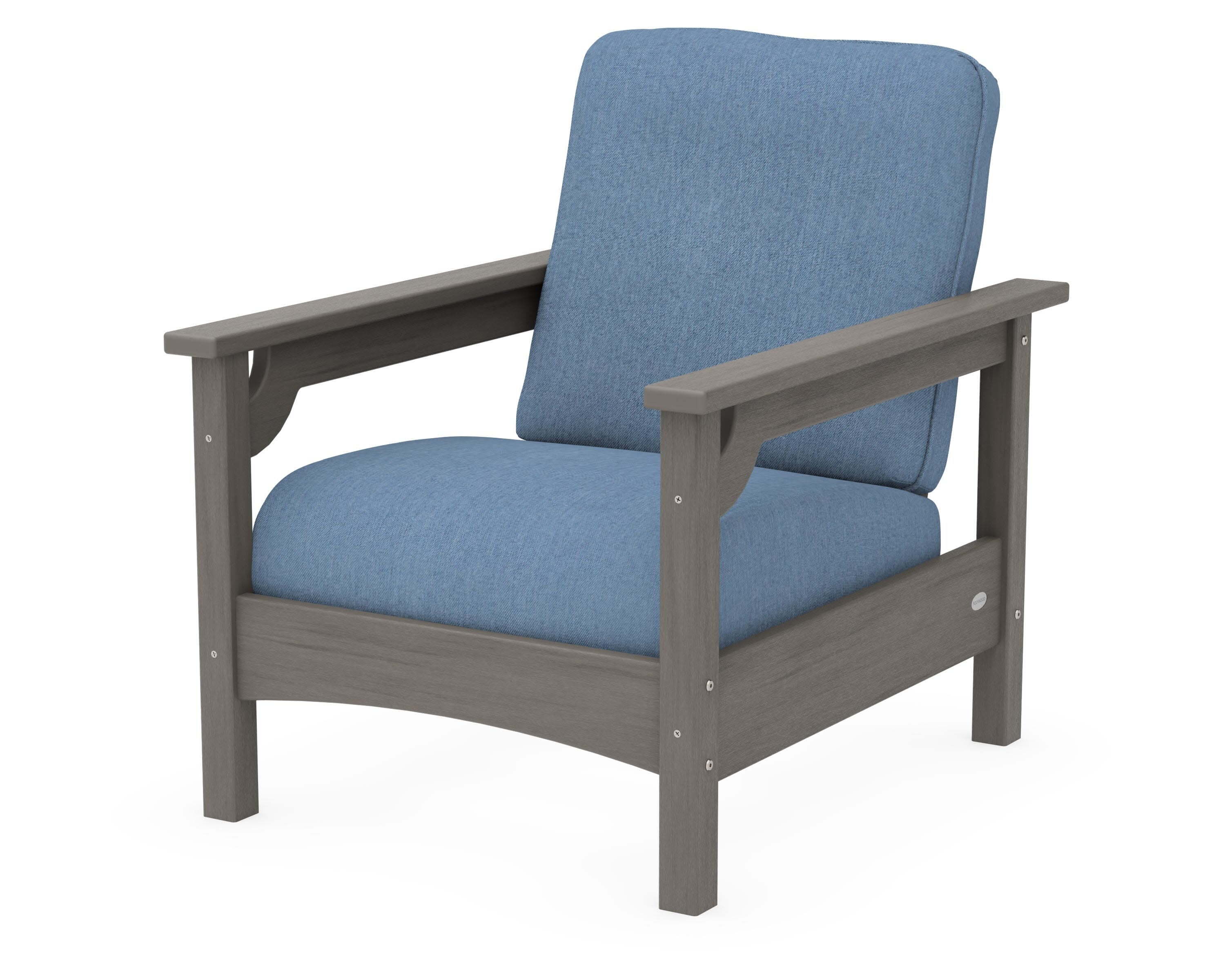 Club Chair in Driftwood / Sky Blue