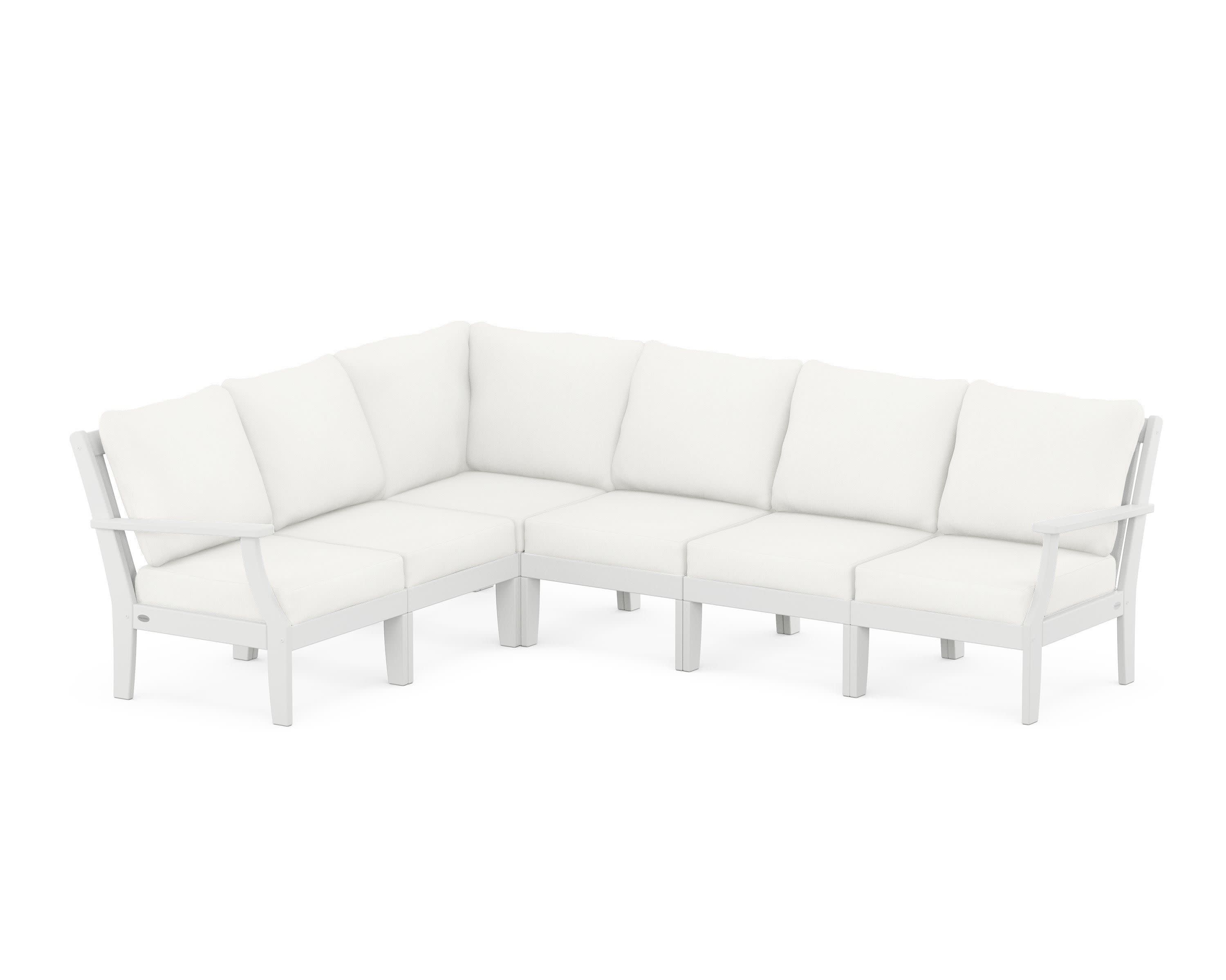 Braxton Modular 6-Piece Deep Seating Set in White / Natural Linen