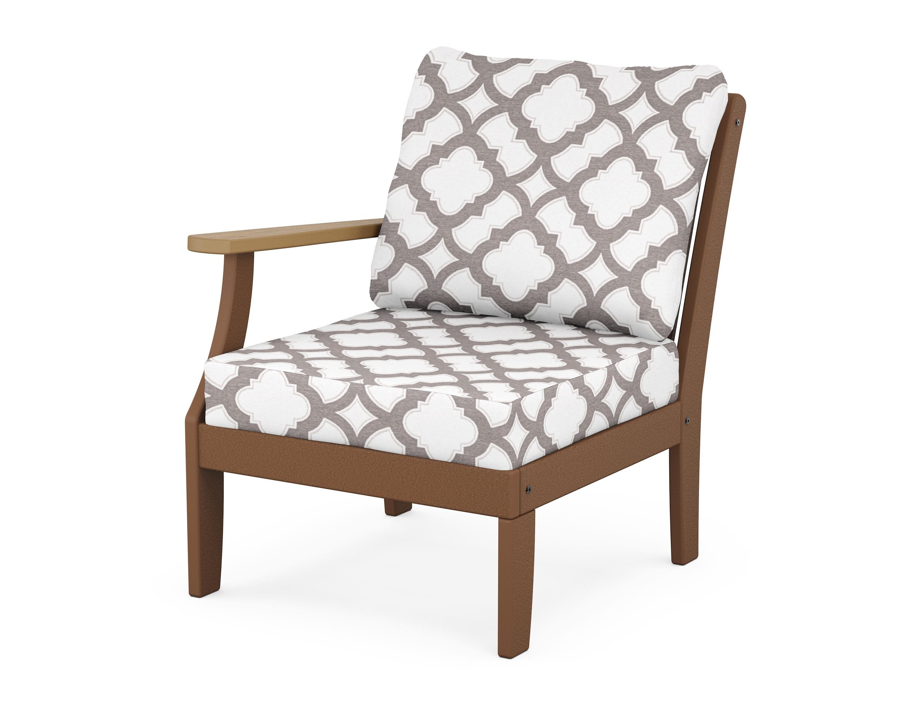 Braxton Modular Left Arm Chair in Teak / Natural / Trellis Grey Mist
