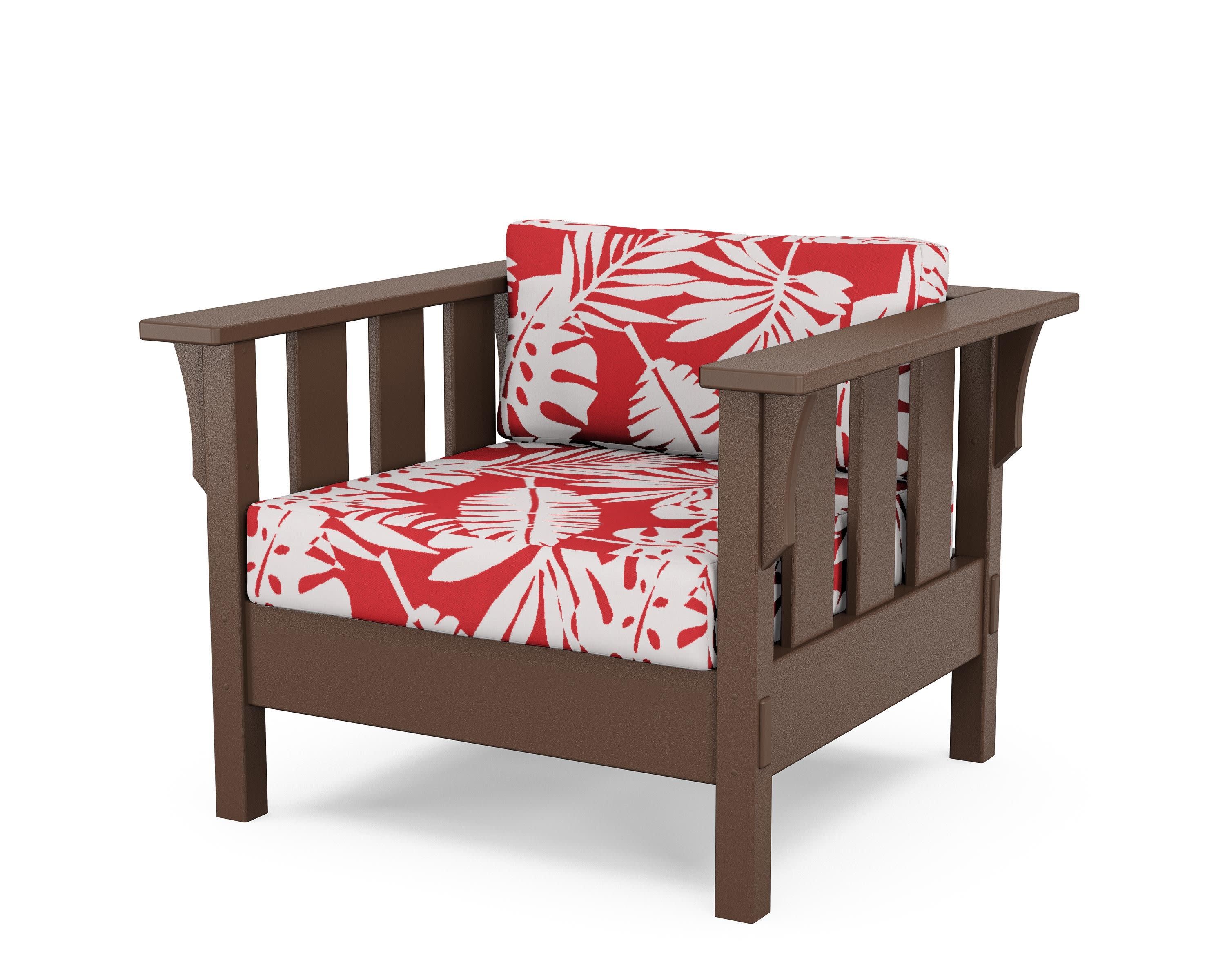 Acadia Deep Seating Chair in Mahogany / Leaf Crimson