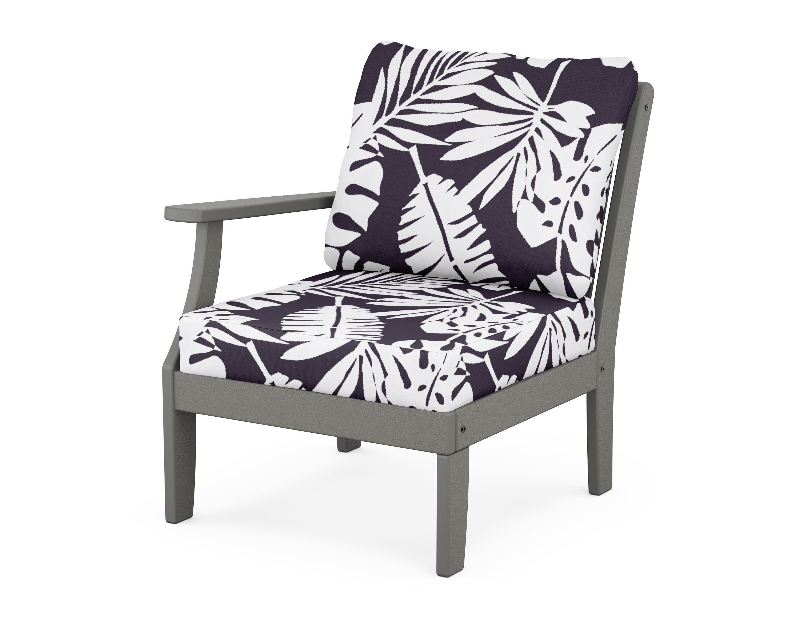 Braxton Modular Left Arm Chair in Slate Grey / Leaf Navy