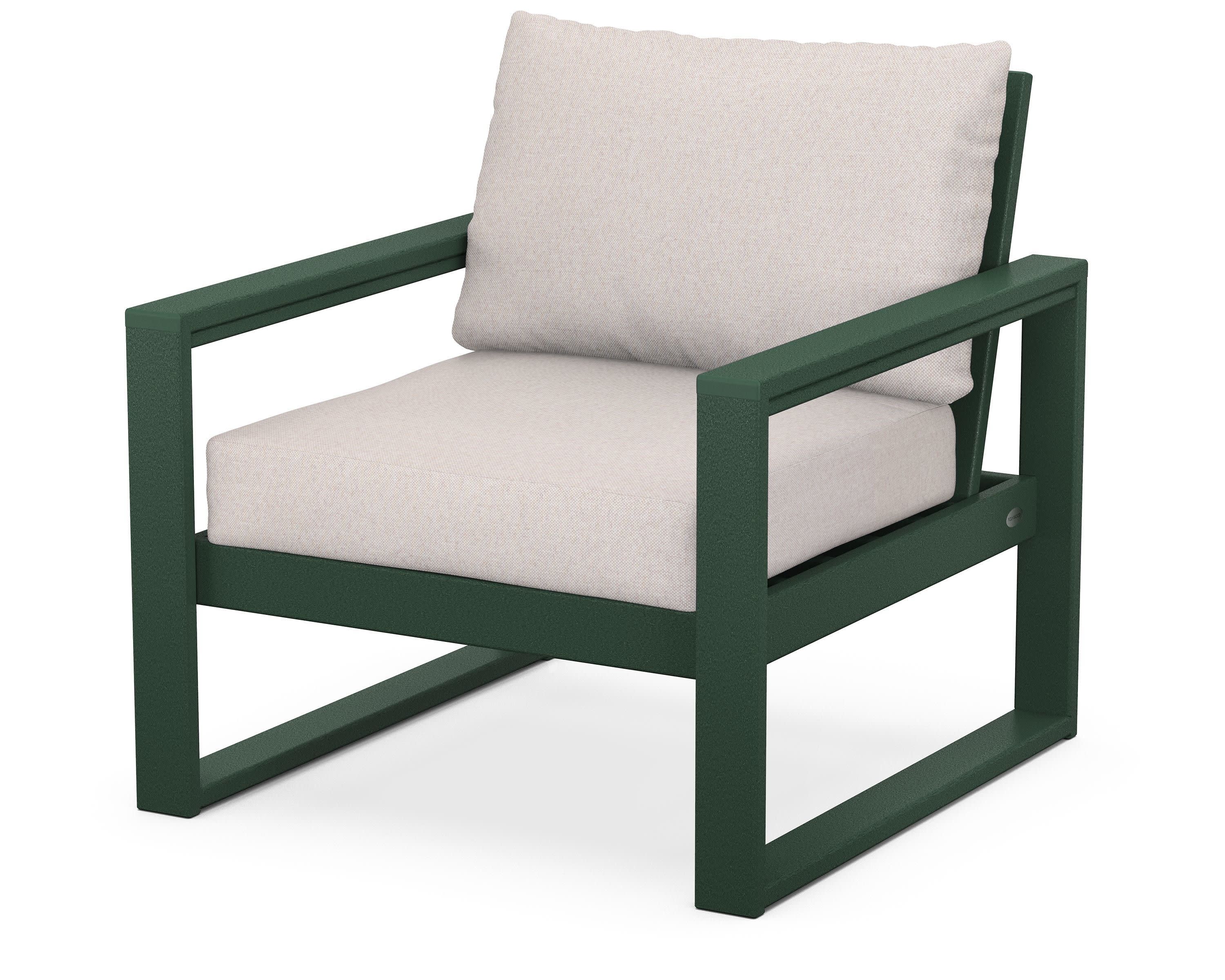 EDGE Club Chair in Green / Dune Burlap