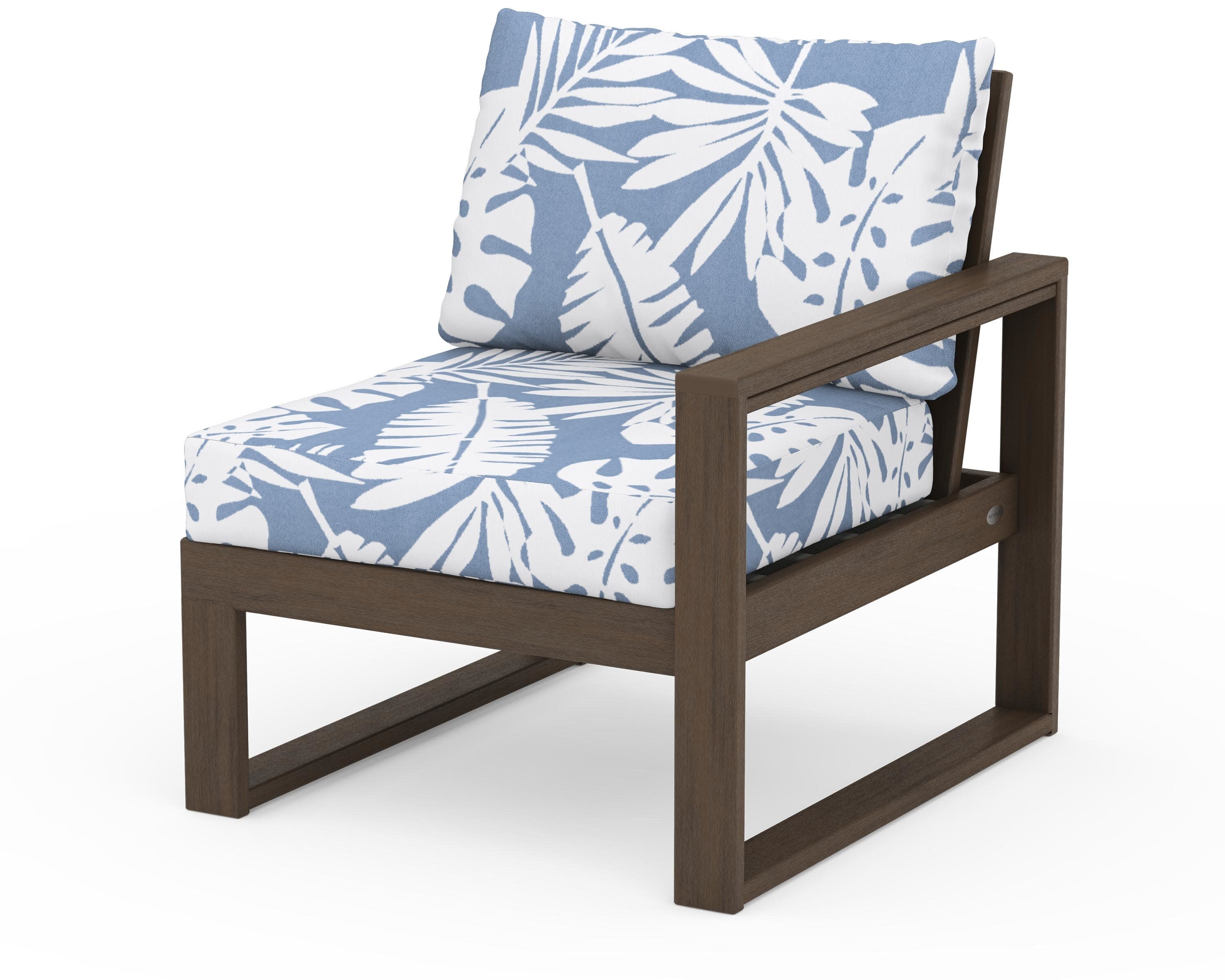 EDGE Modular Right Arm Chair in Kona / Leaf Sky Blue