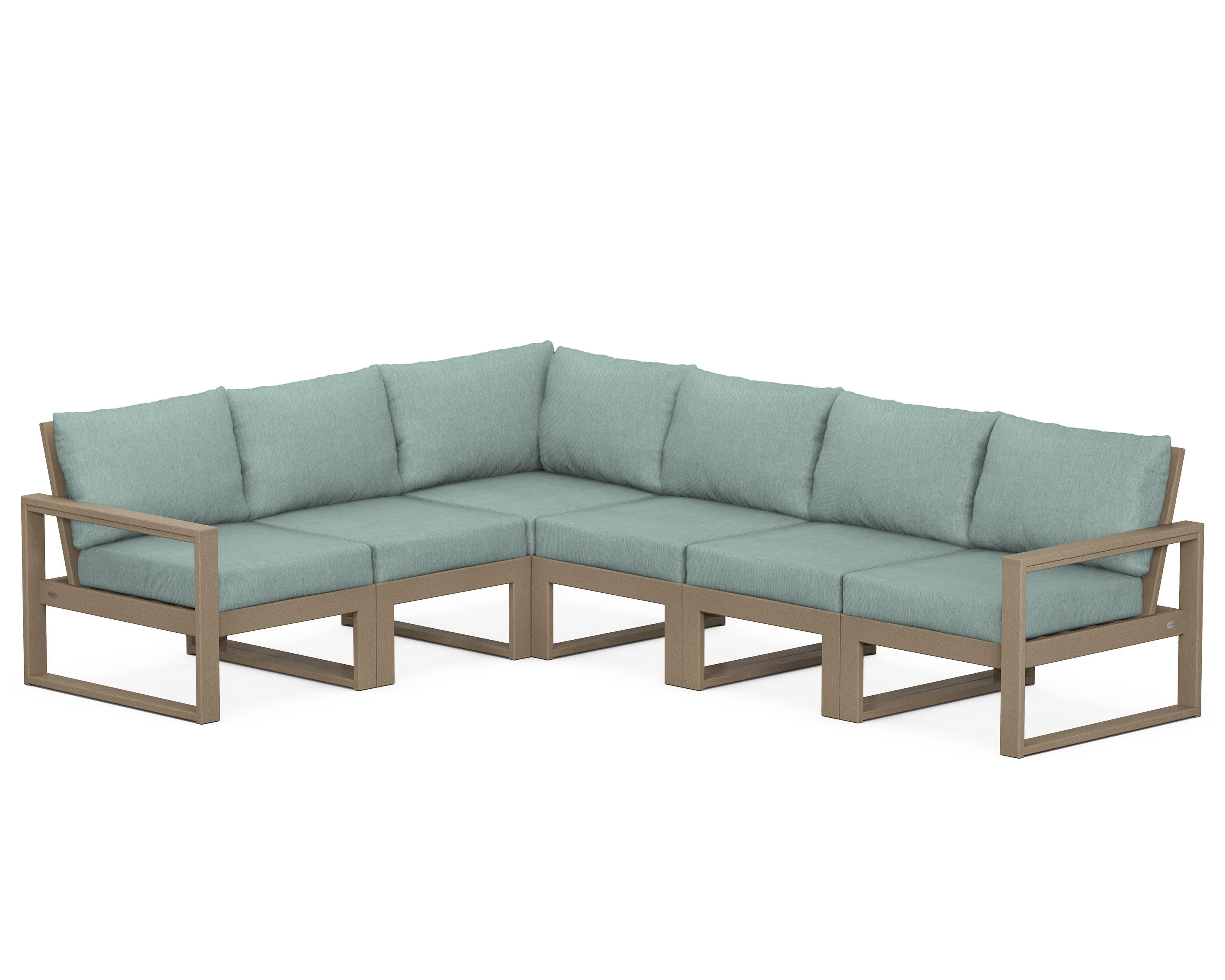 EDGE 6-Piece Modular Deep Seating Set in Vintage Sahara / Glacier Spa