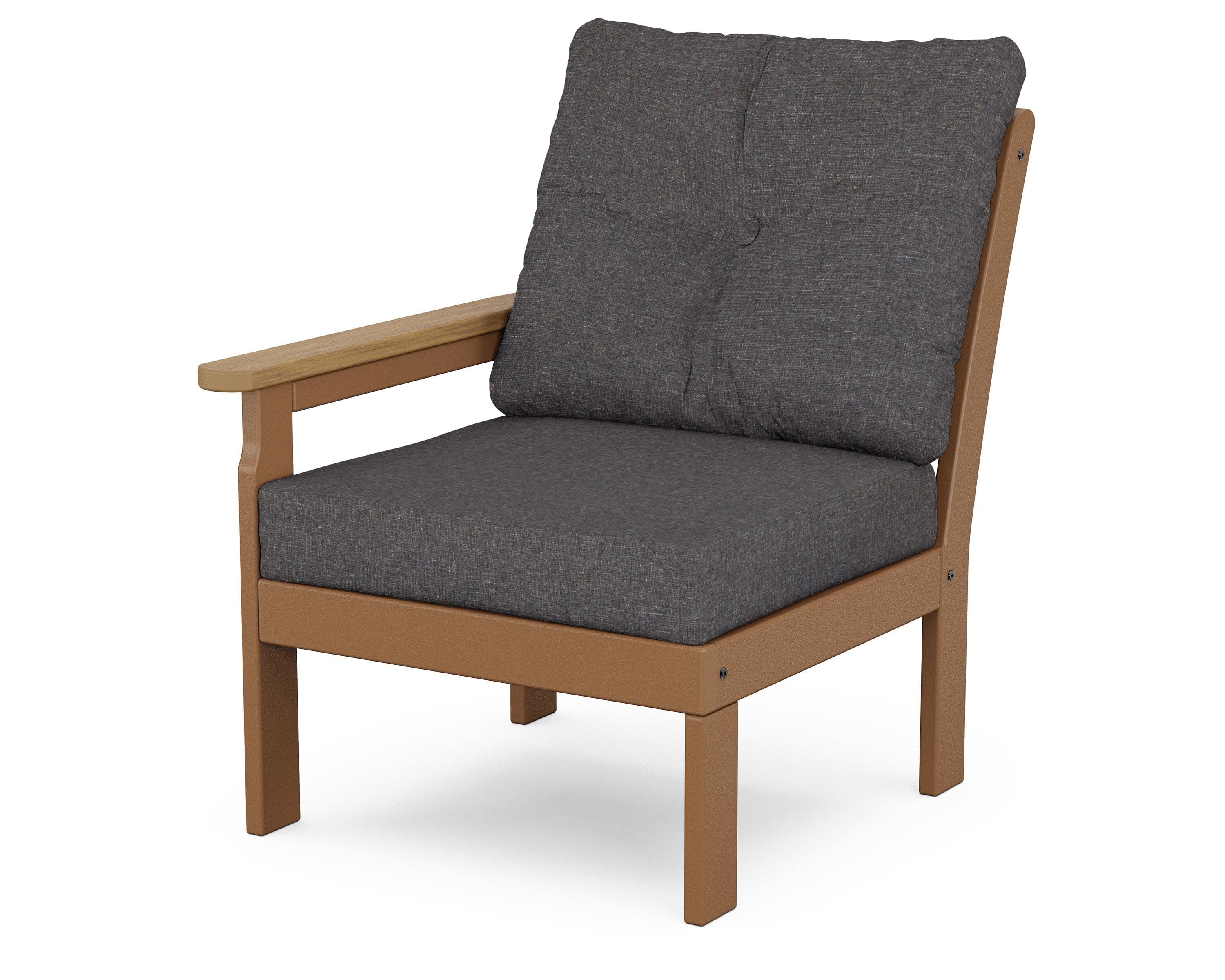 Vineyard Modular Left Arm Chair in Teak / Natural / Ash Charcoal