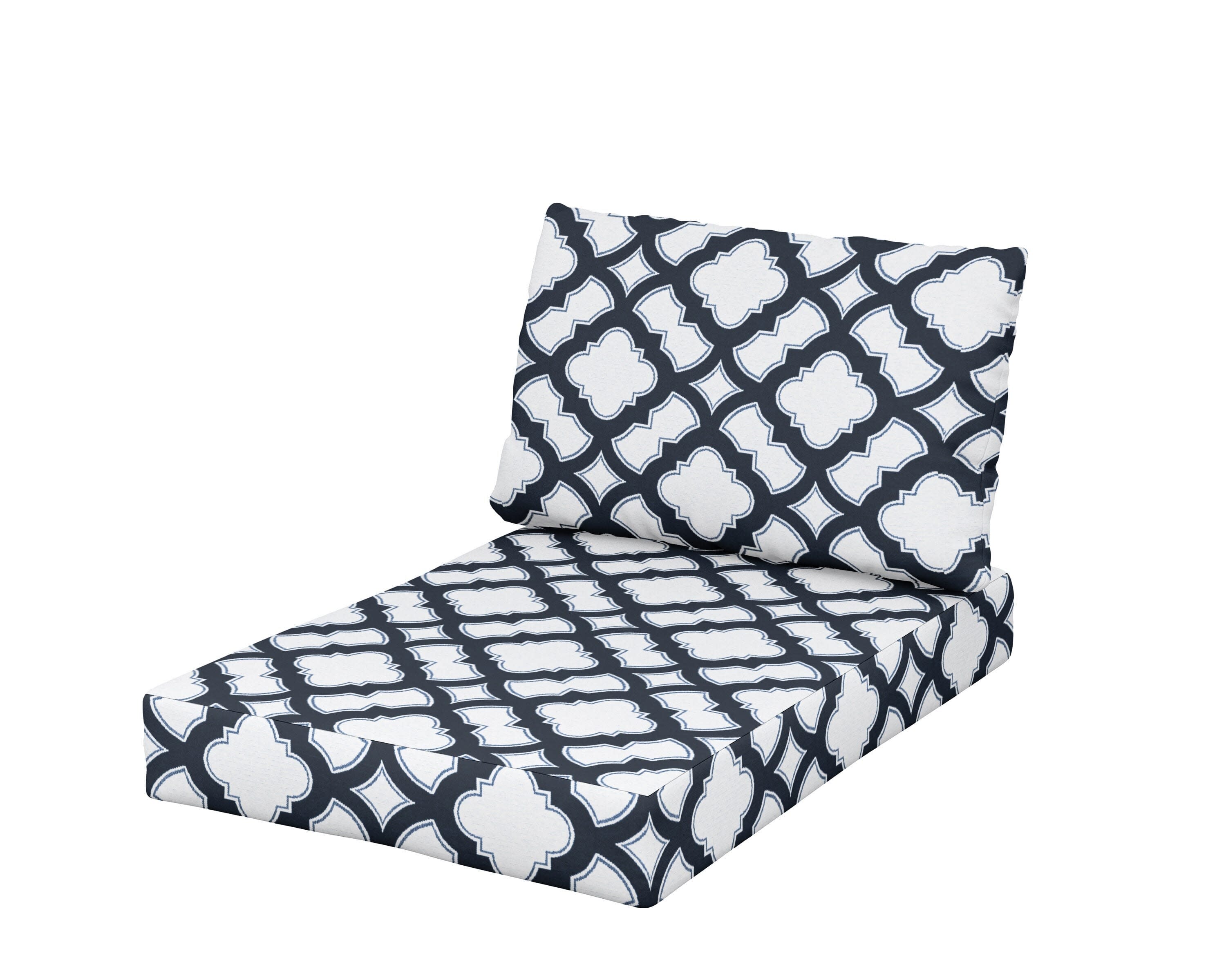 Daybed Swing Seat/Back Cushion in Trellis Marine Indigo
