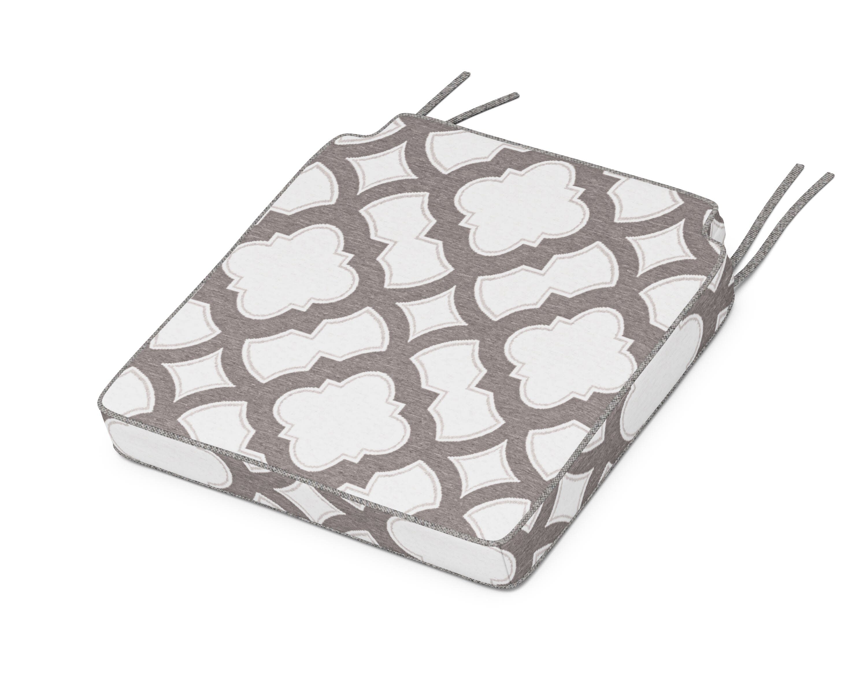 Acadia Dining Side Seat Cushion in Trellis Grey Mist